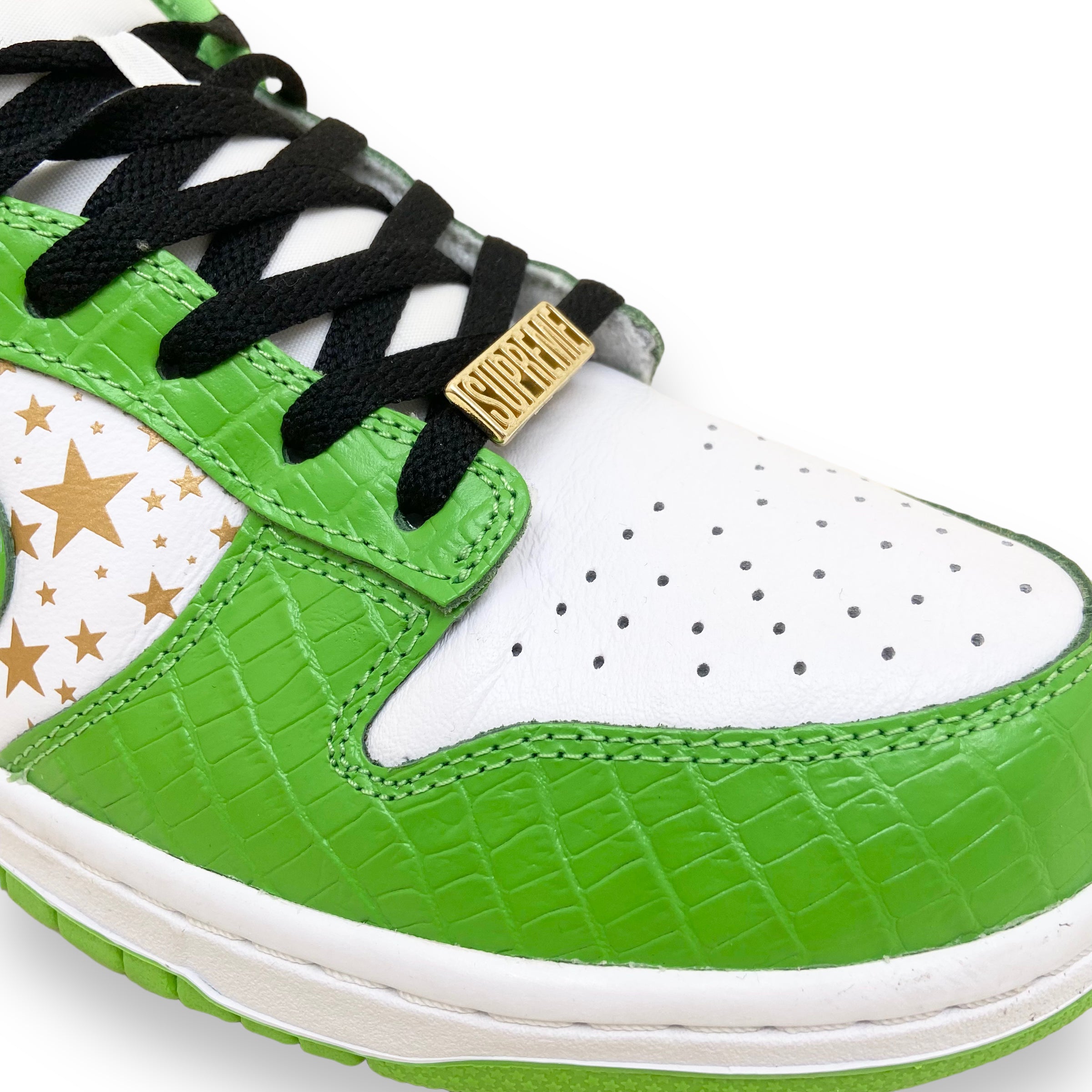 NIKE X SUPREME DUNK LOW STARS OG SB QS SNEAKERS ‘MEAN GREEN’ UK10