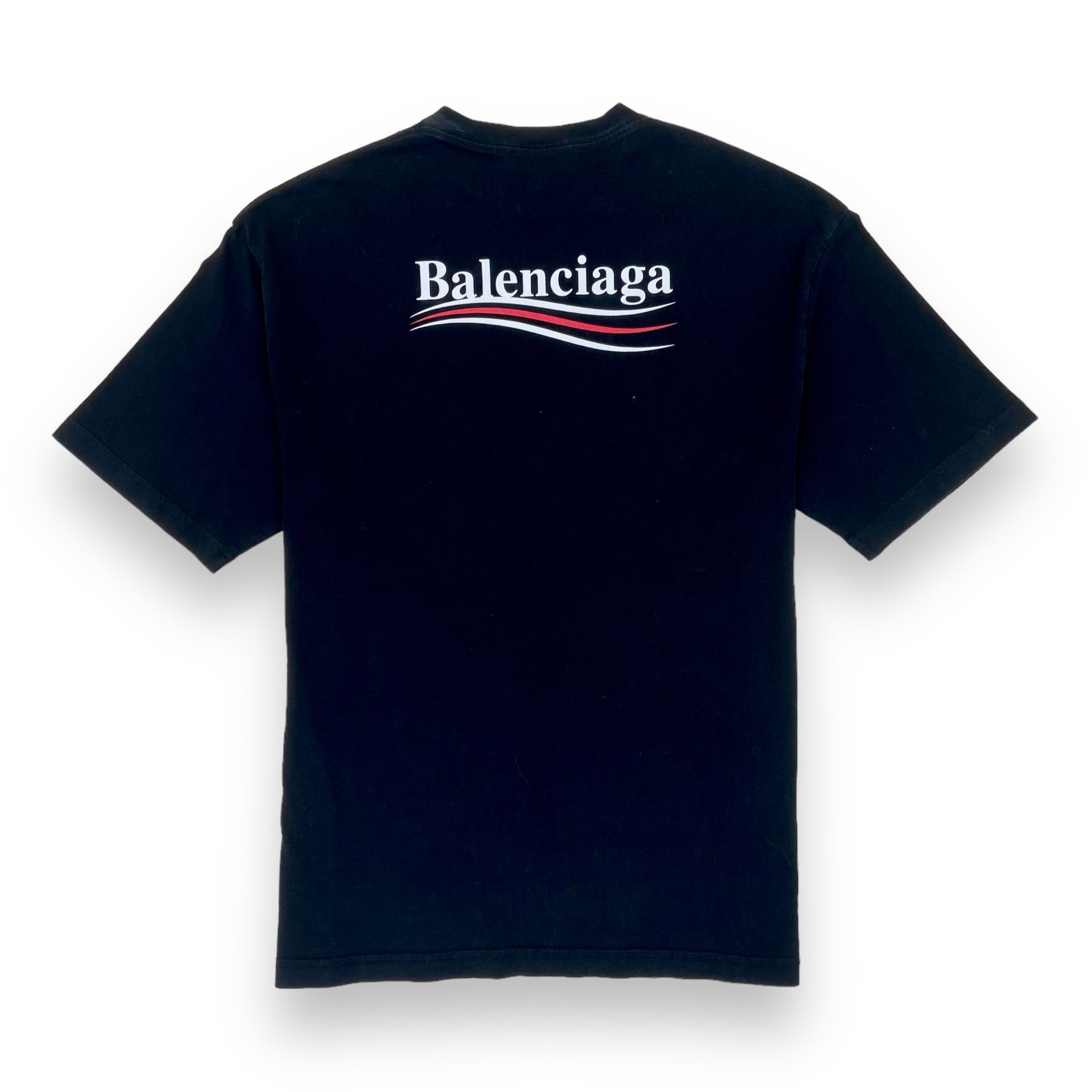 BALENCIAGA POLITICAL LOGO T-SHIRT BLACK M