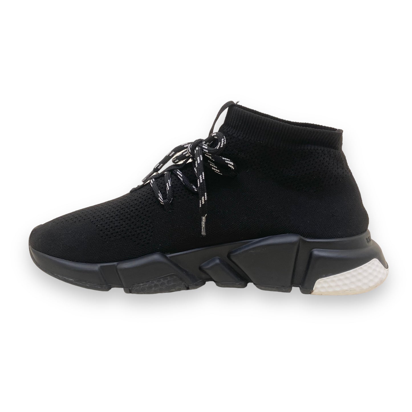 BALENCIAGA SPEED LACE UP SNEAKERS BLACK / WHITE UK8