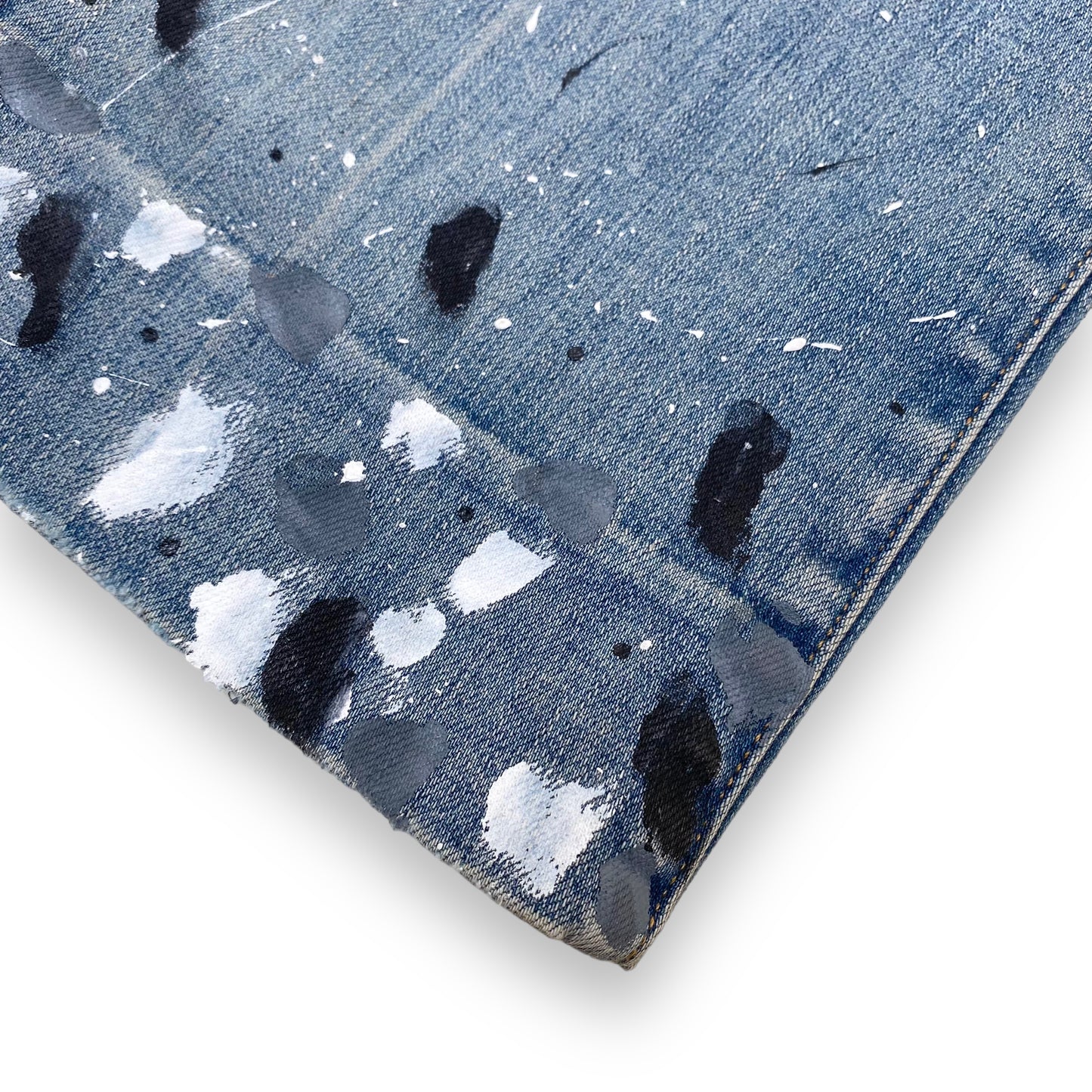 AMIRI PAINT SPLATTER FLARED JEANS BLUE 34W