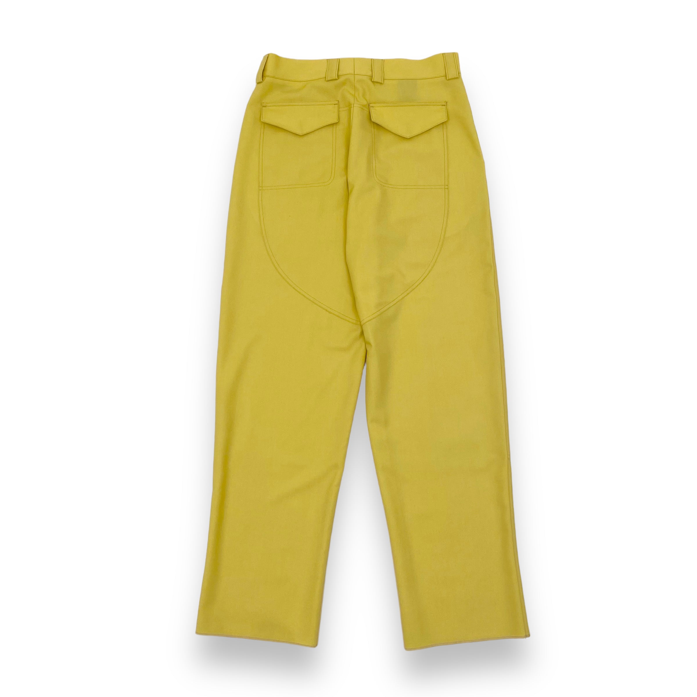 ZEGNA PANELLED WOOL TROUSERS YELLOW XL