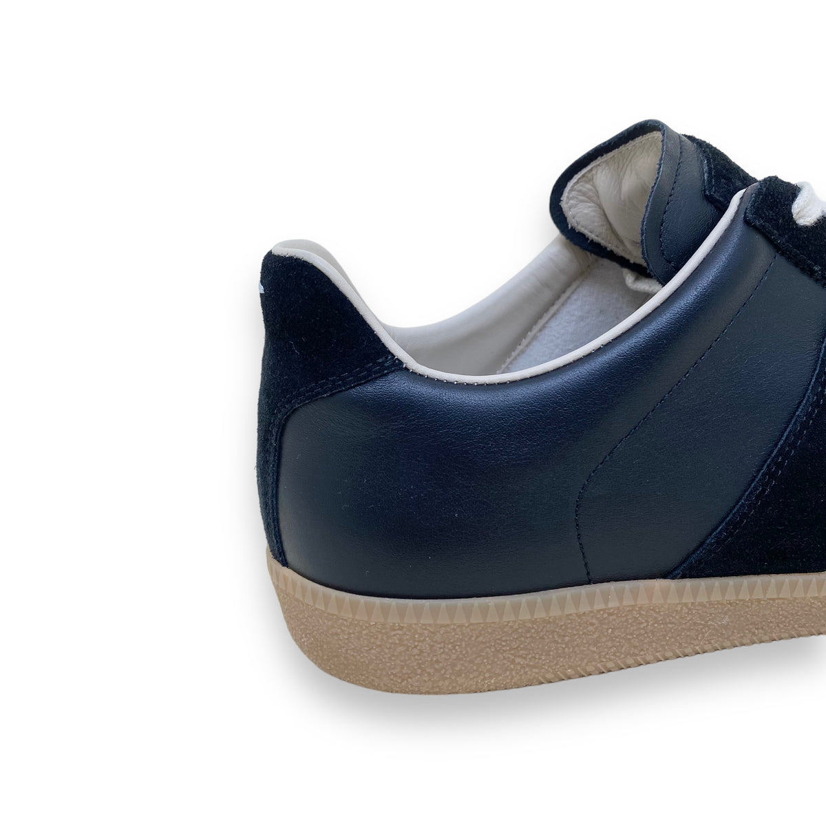 MAISON MARGIELA REPLICA LOW-TOP LEATHER / SUEDE SNEAKERS BLACK UK10