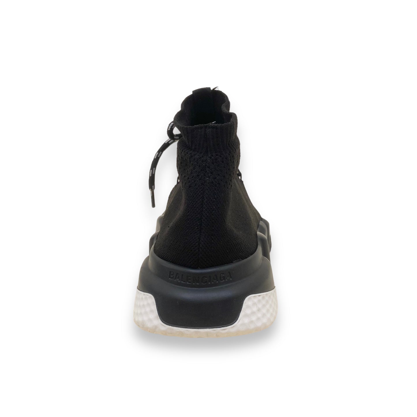 BALENCIAGA SPEED LACE UP SNEAKERS BLACK / WHITE UK8