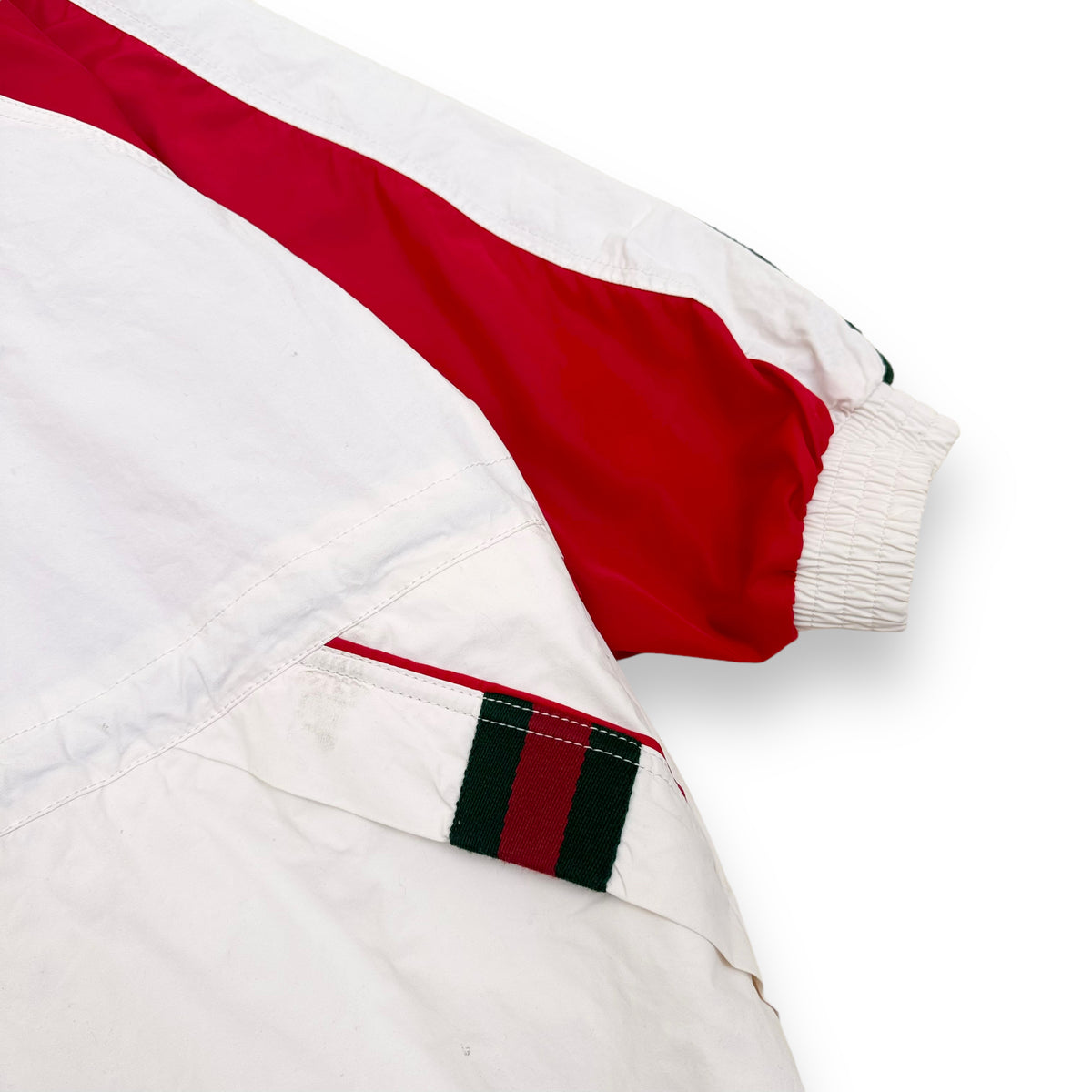 GUCCI COTTON CANVAS WINDBREAKER JACKET WHITE S