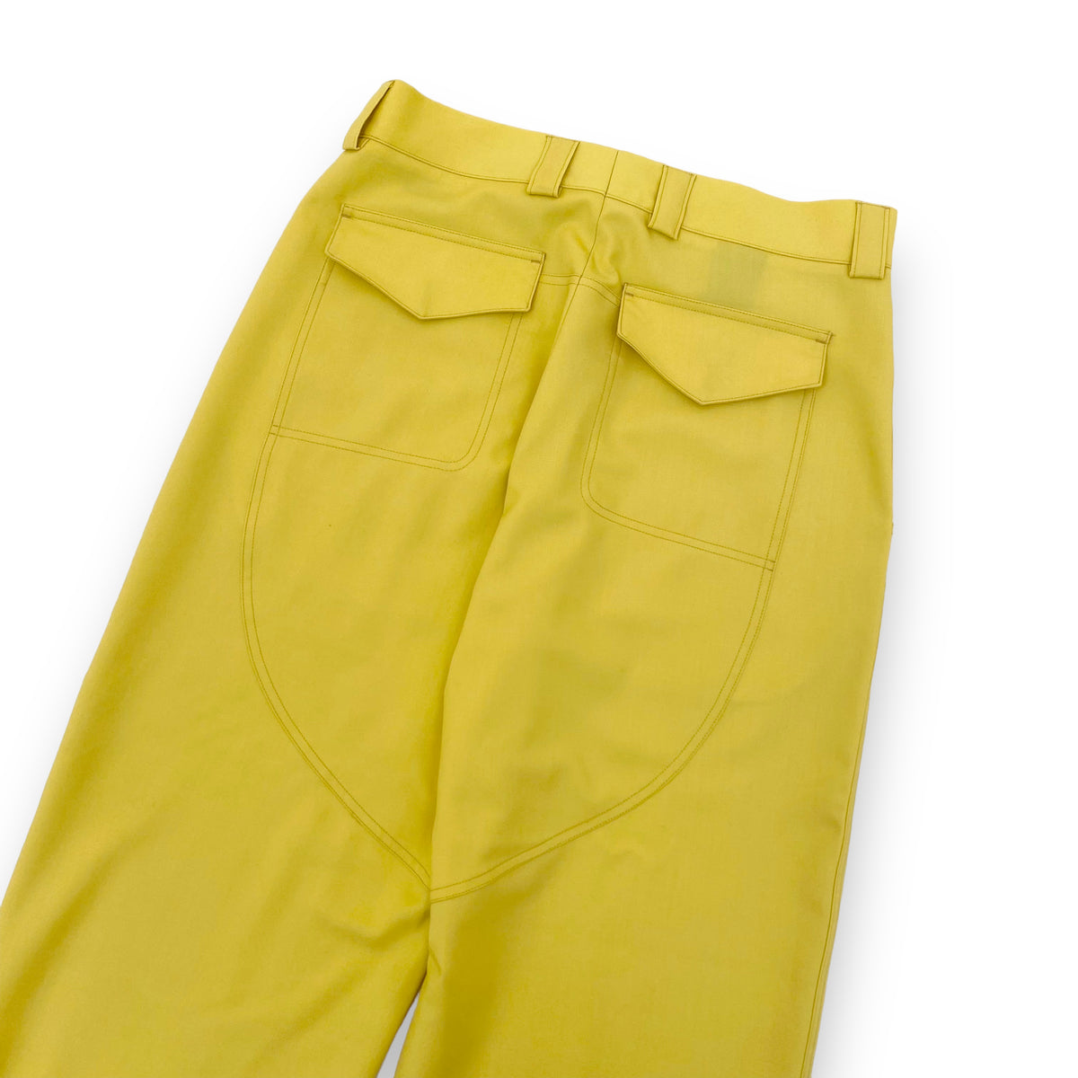 ZEGNA PANELLED WOOL TROUSERS YELLOW XL