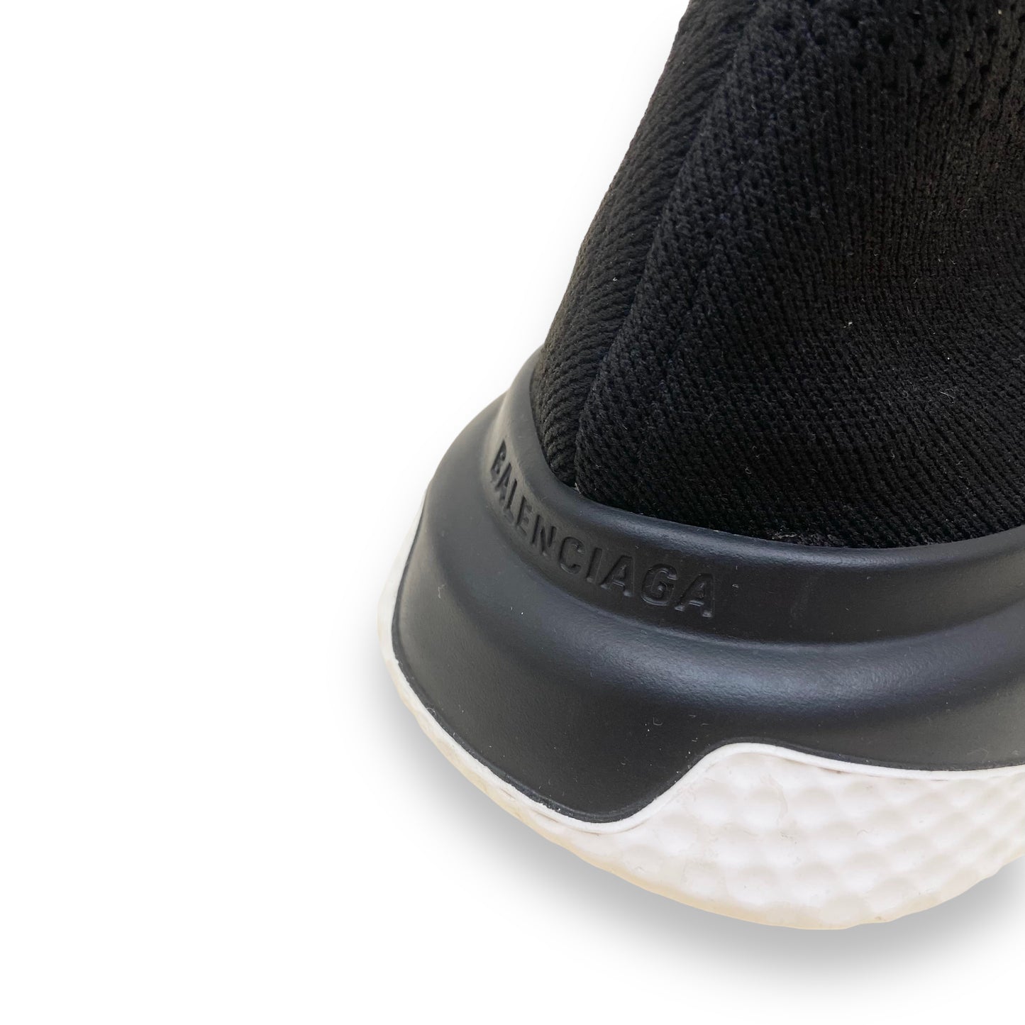 BALENCIAGA SPEED LACE UP SNEAKERS BLACK / WHITE UK8