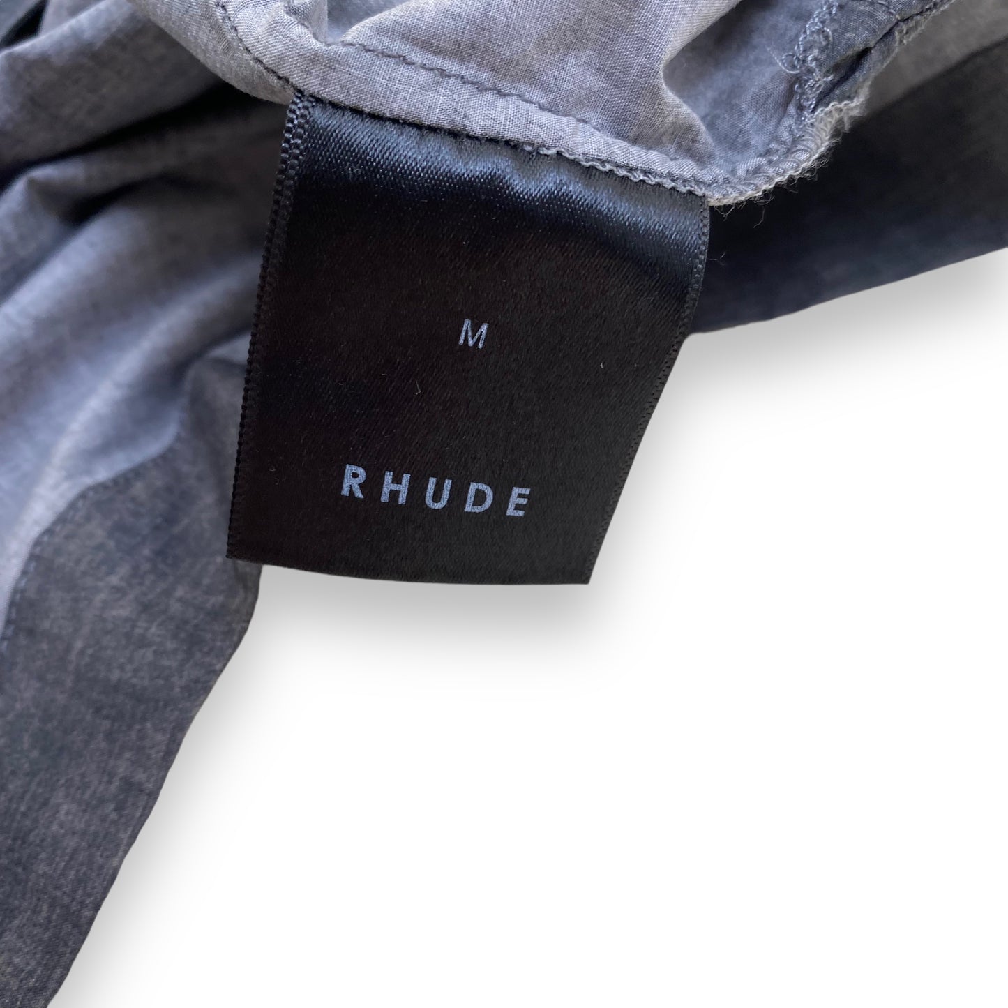 RHUDE EAGLE-PRINT BOWLING SHIRT GREY M