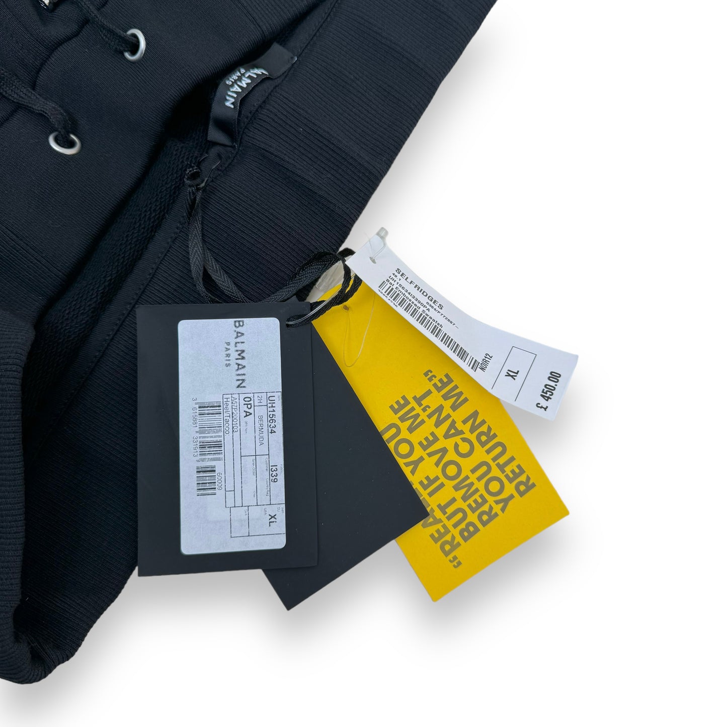 BALMAIN EMBOSSED LOGO SWEAT SHORTS BLACK XL