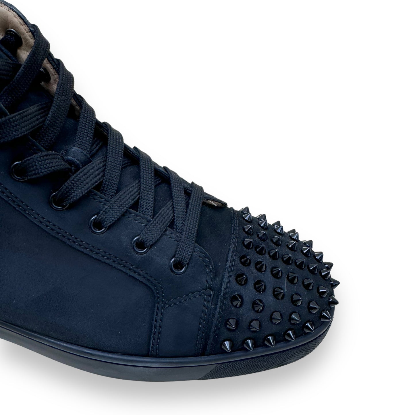 CHRISTIAN LOUBOUTIN SUEDE SPIKE SNEAKER BLACK UK11