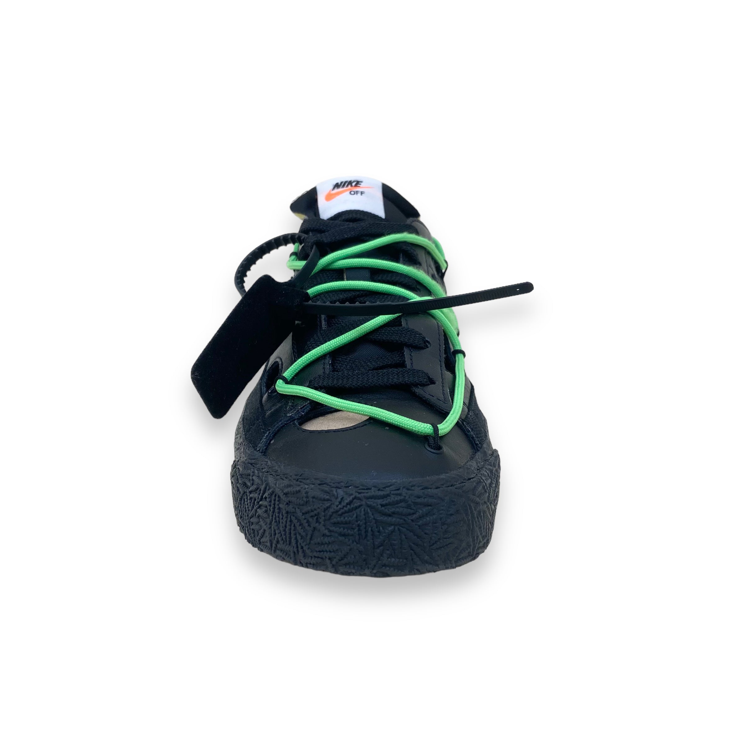 NIKE BLAZER LOW X OFF-WHITE ‘77 SNEAKERS BLACK ELECTRO GREEN UK8