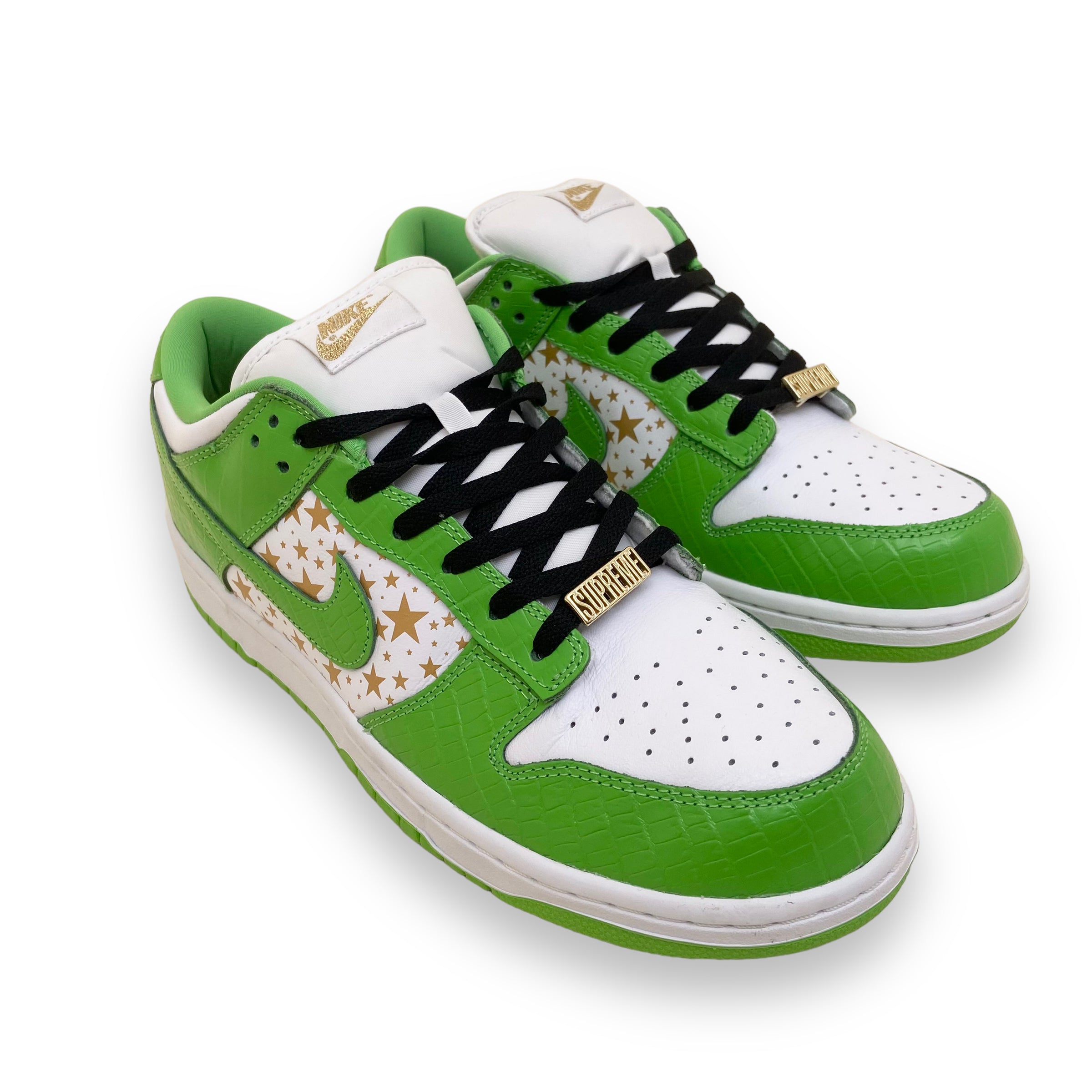 NIKE X SUPREME DUNK LOW STARS OG SB QS SNEAKERS ‘MEAN GREEN’ UK10