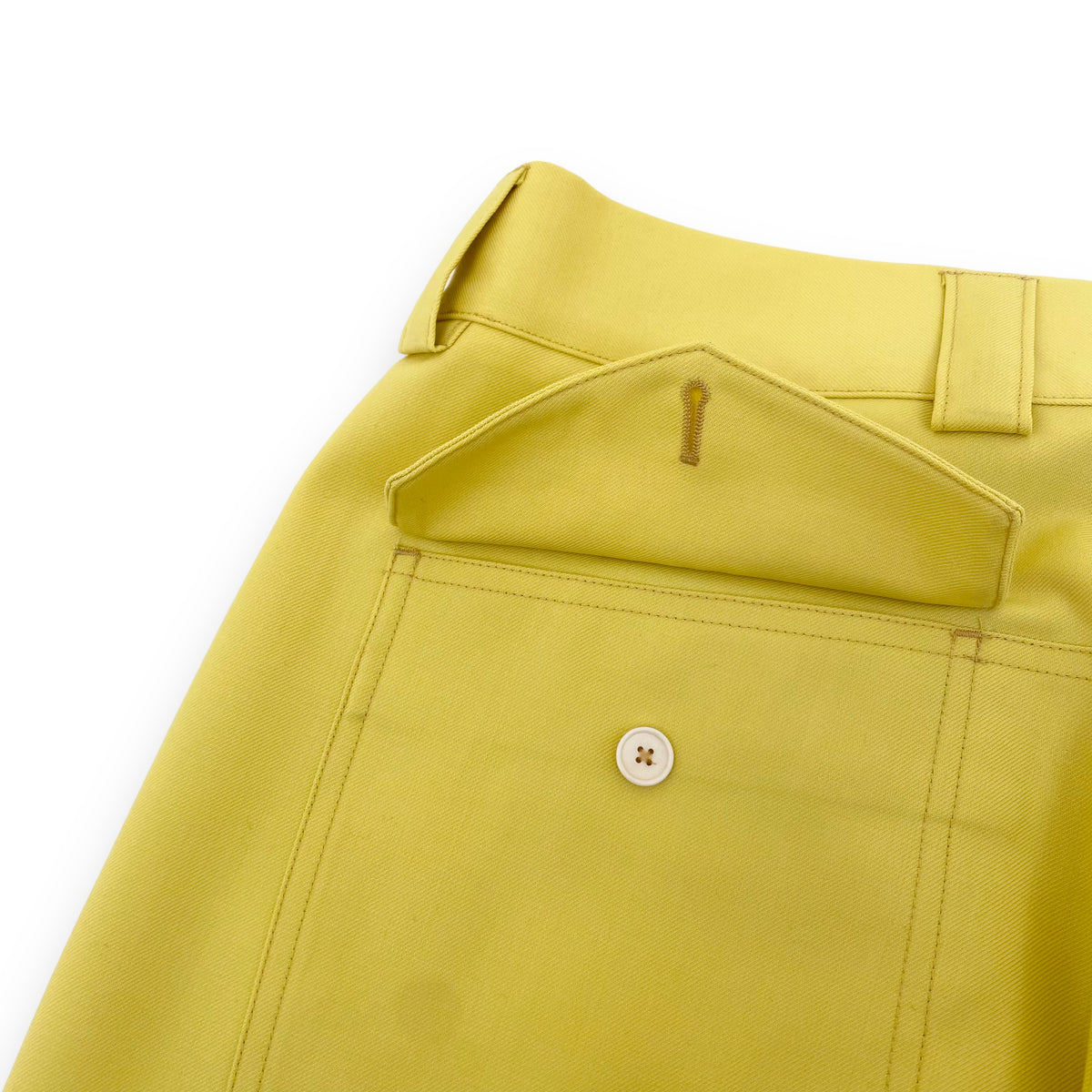 ZEGNA PANELLED WOOL TROUSERS YELLOW XL
