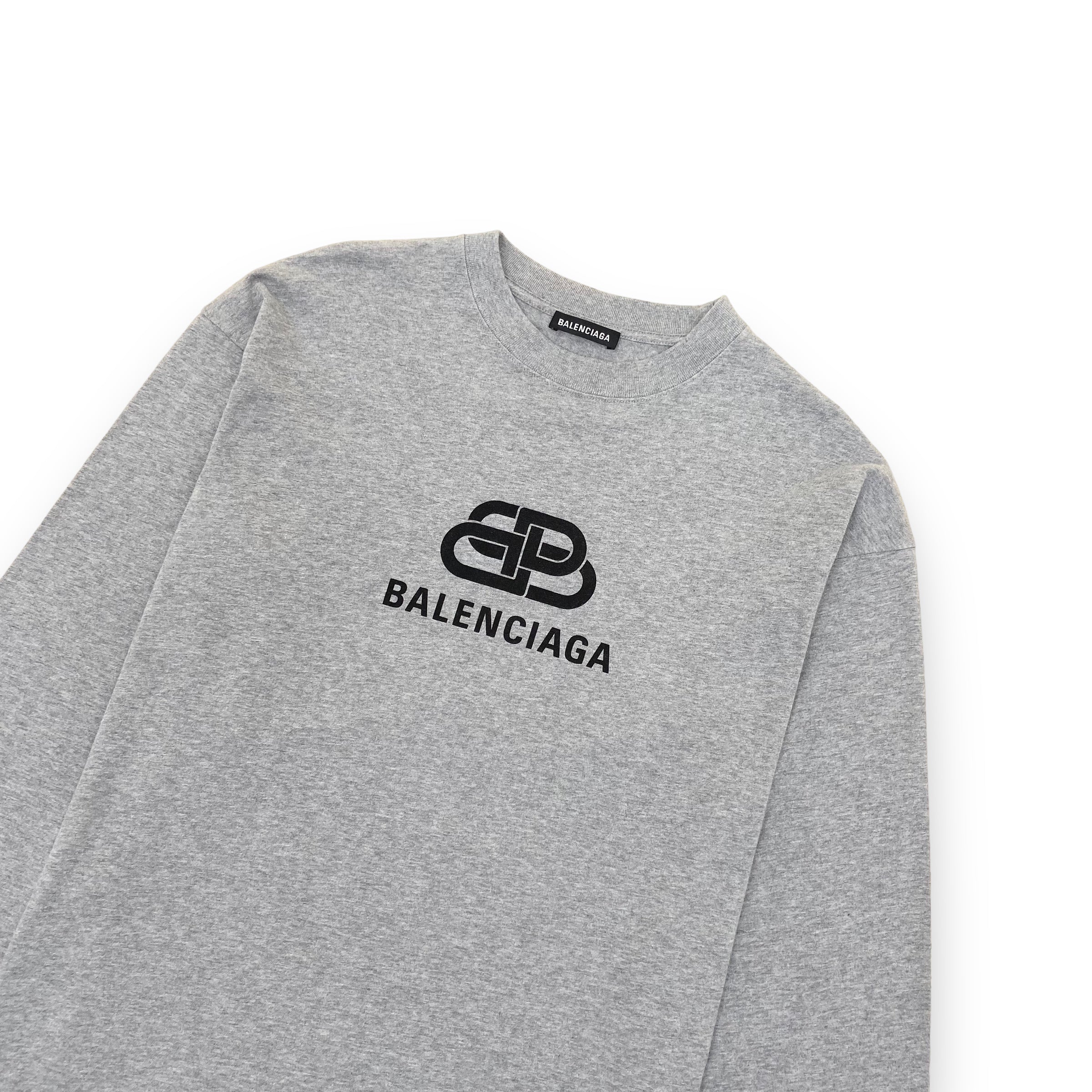 BALENCIAGA LONG-SLEEVE T-SHIRT GREY M