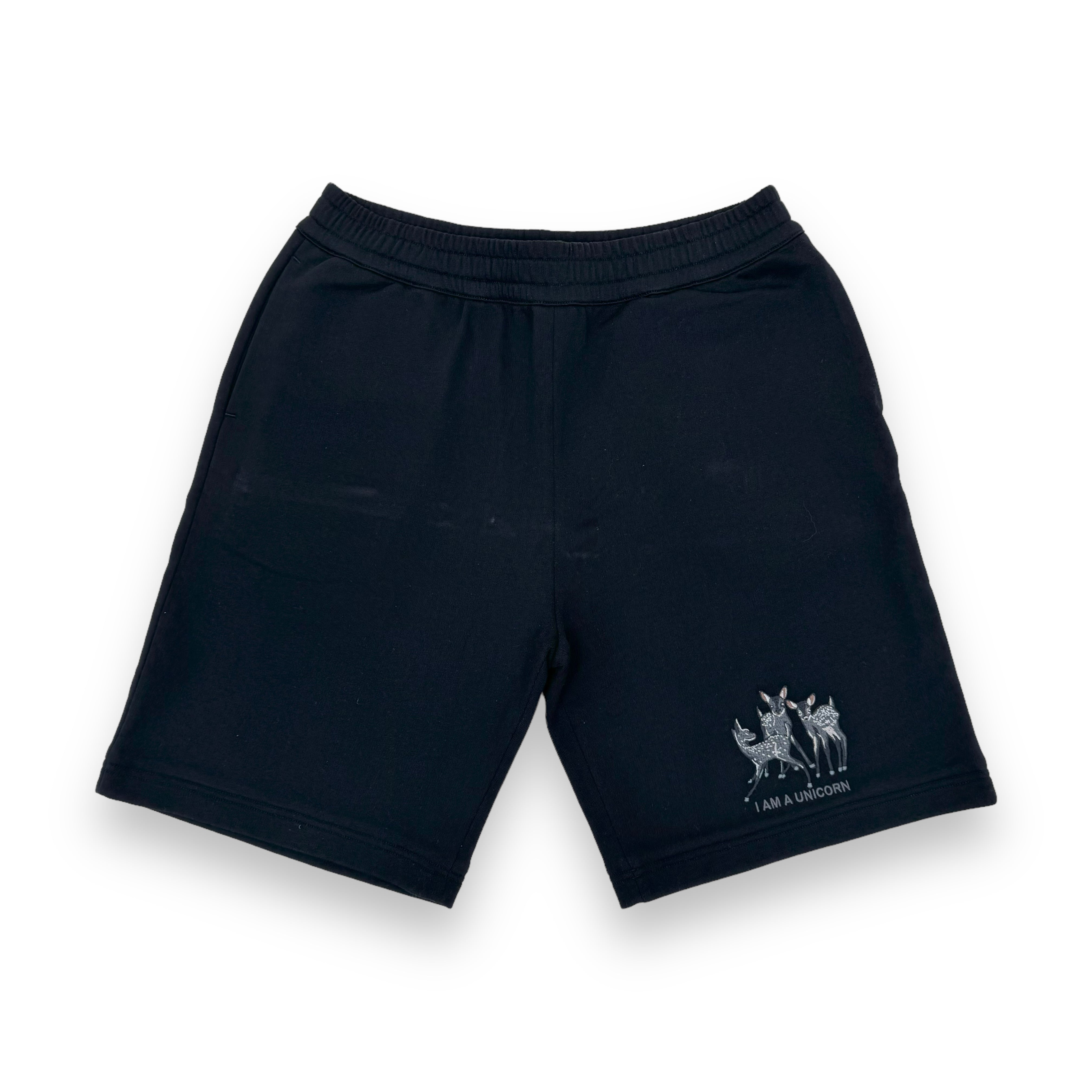 BURBERRY JERSEY UNICORN SWEAT SHORTS BLACK L