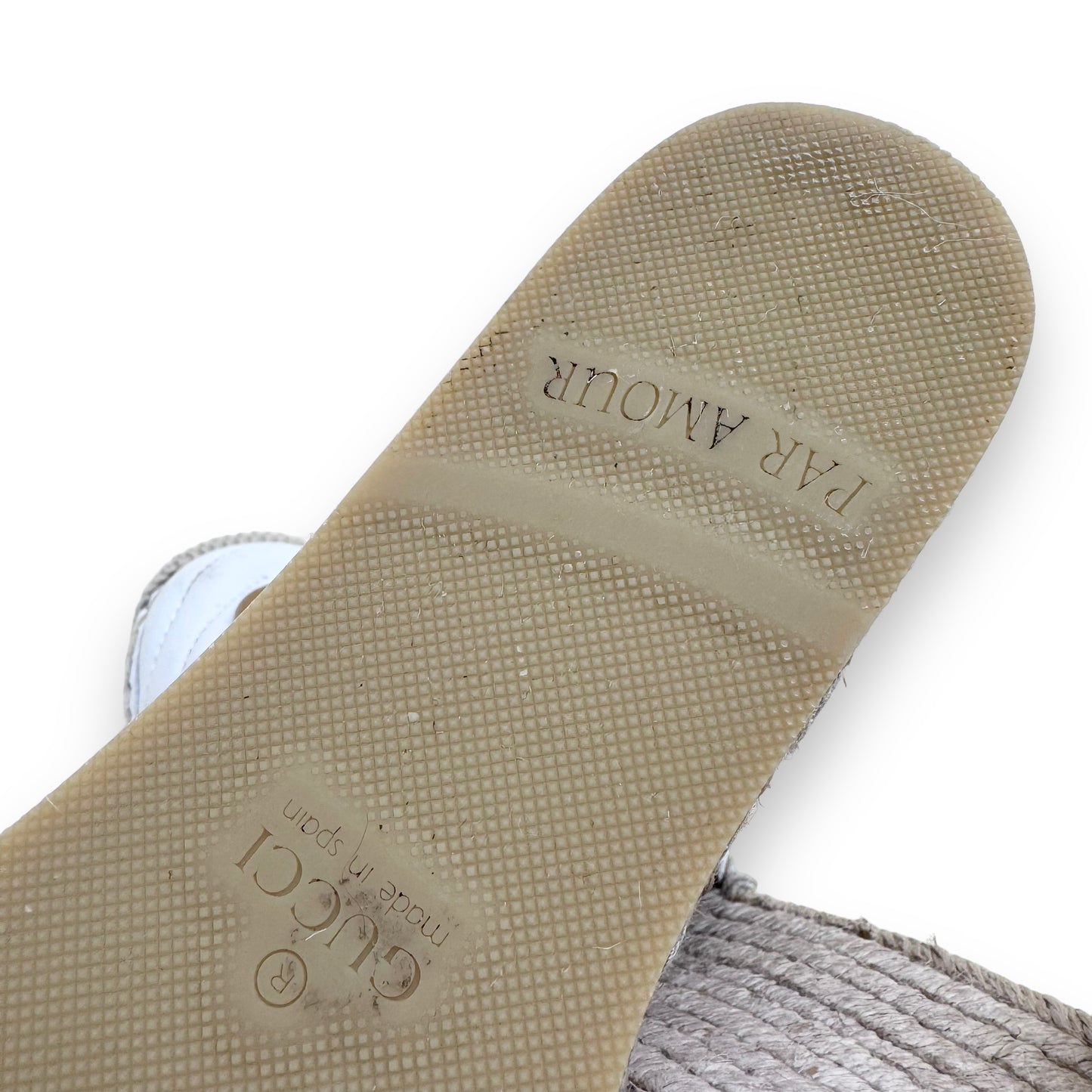 GUCCI MARMONT ESPADRILLE PLATFORM LEATHER HEELS WHITE UK8