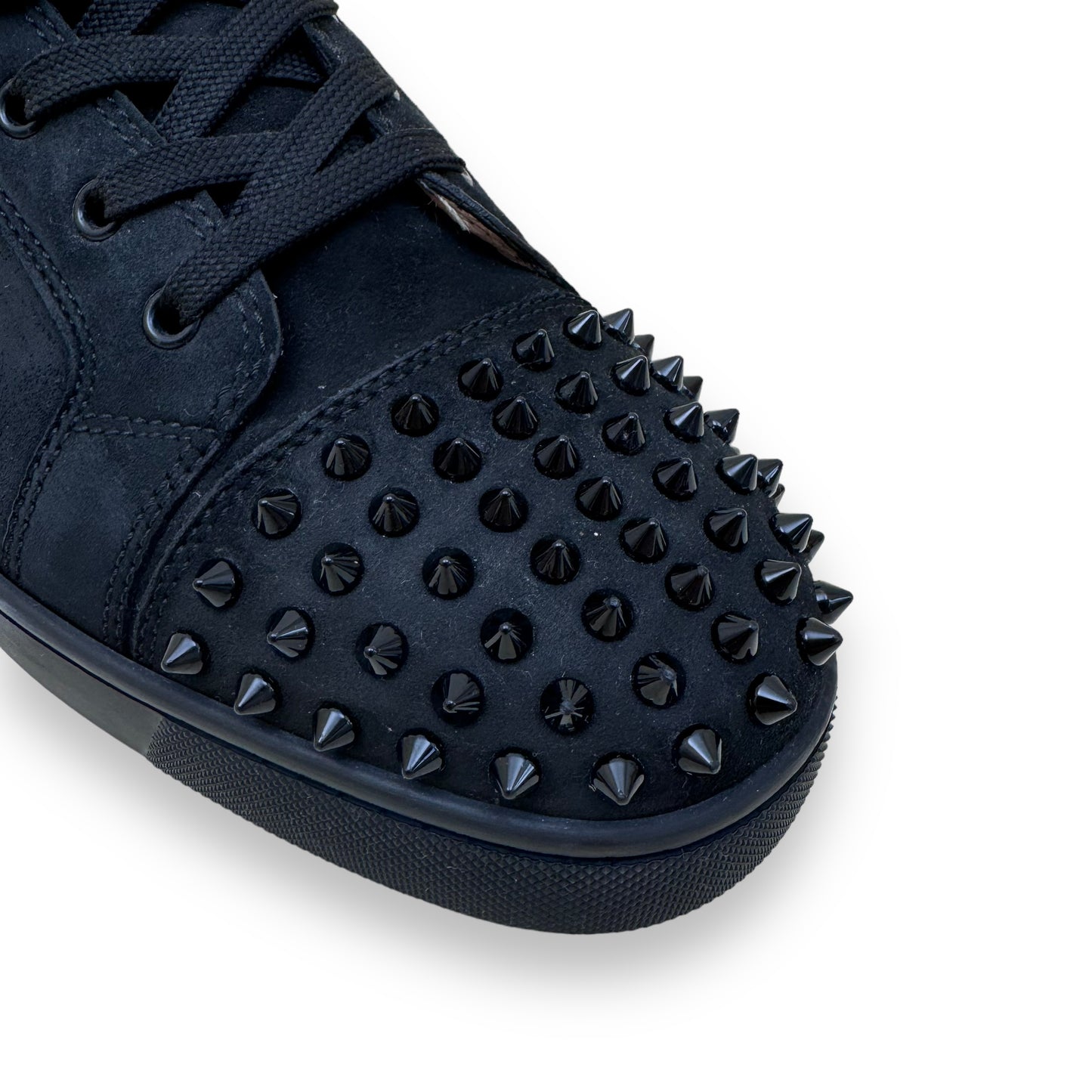 CHRISTIAN LOUBOUTIN SUEDE SPIKE SNEAKER BLACK UK11