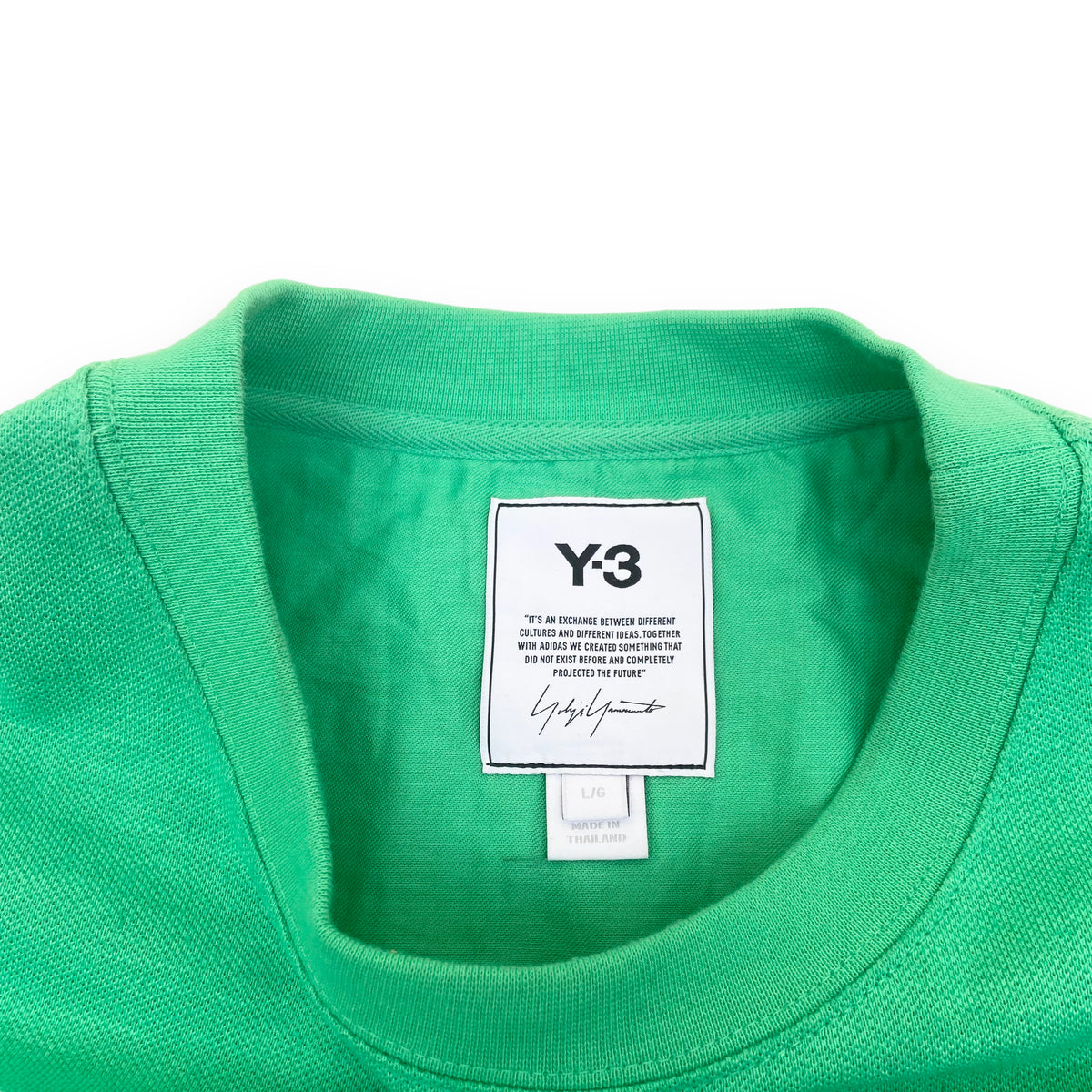 Y-3 Long-Sleeve Thick Logo T-shirt Green L