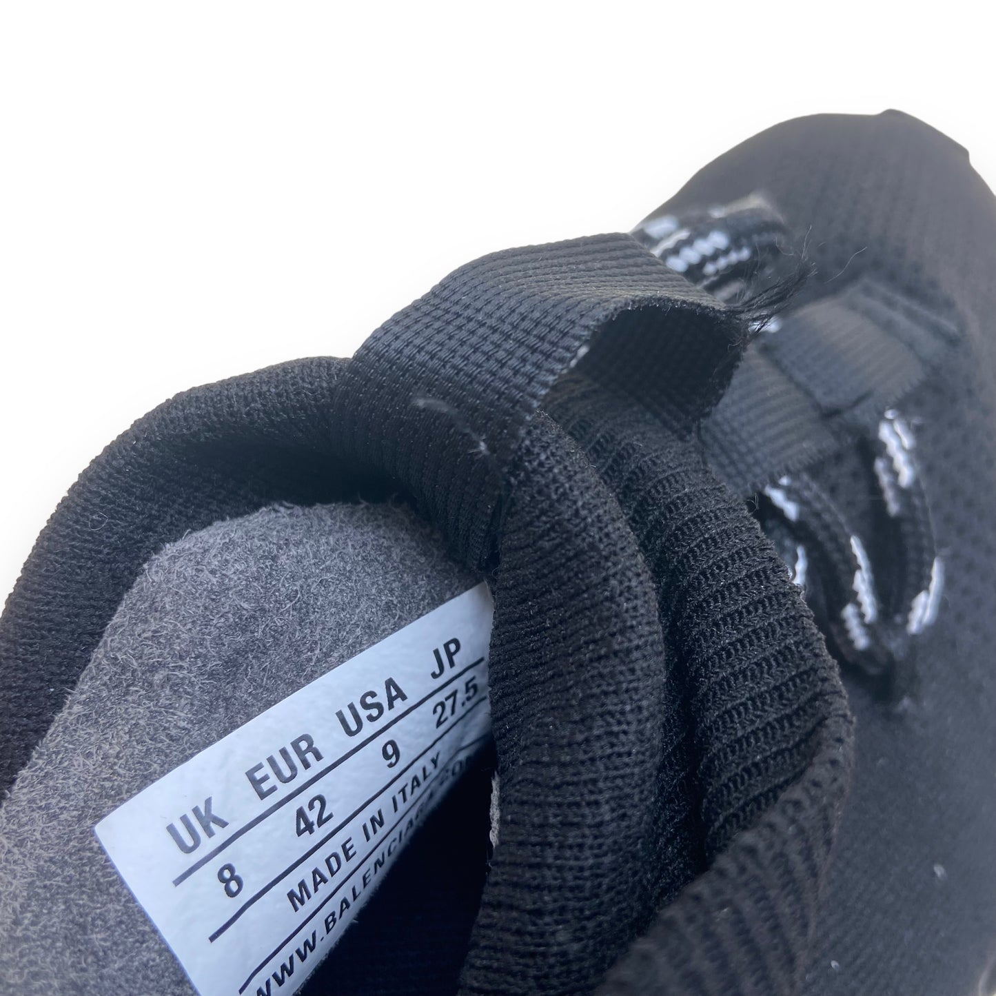 BALENCIAGA SPEED LACE UP SNEAKERS BLACK / WHITE UK8