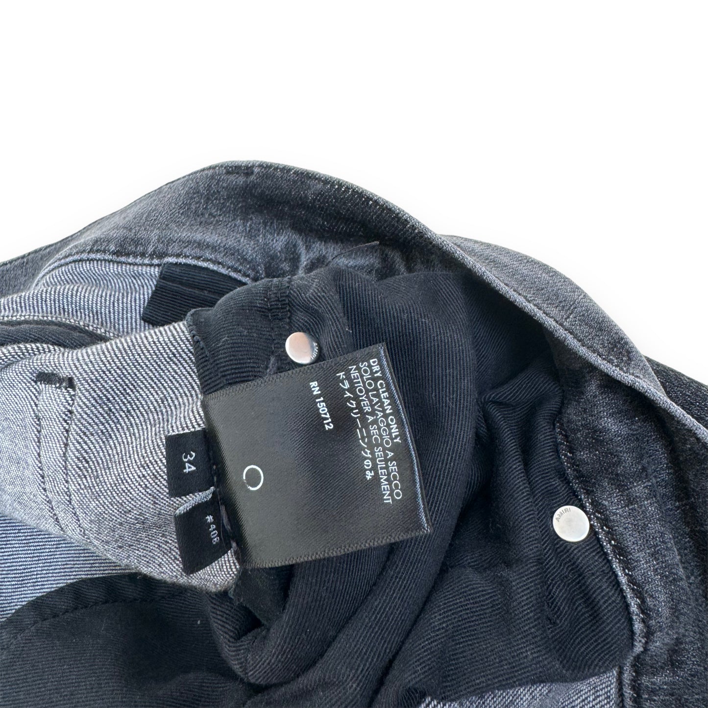 AMIRI DISTRESSED STRETCH-DENIM WASHED JEANS GREY 34W