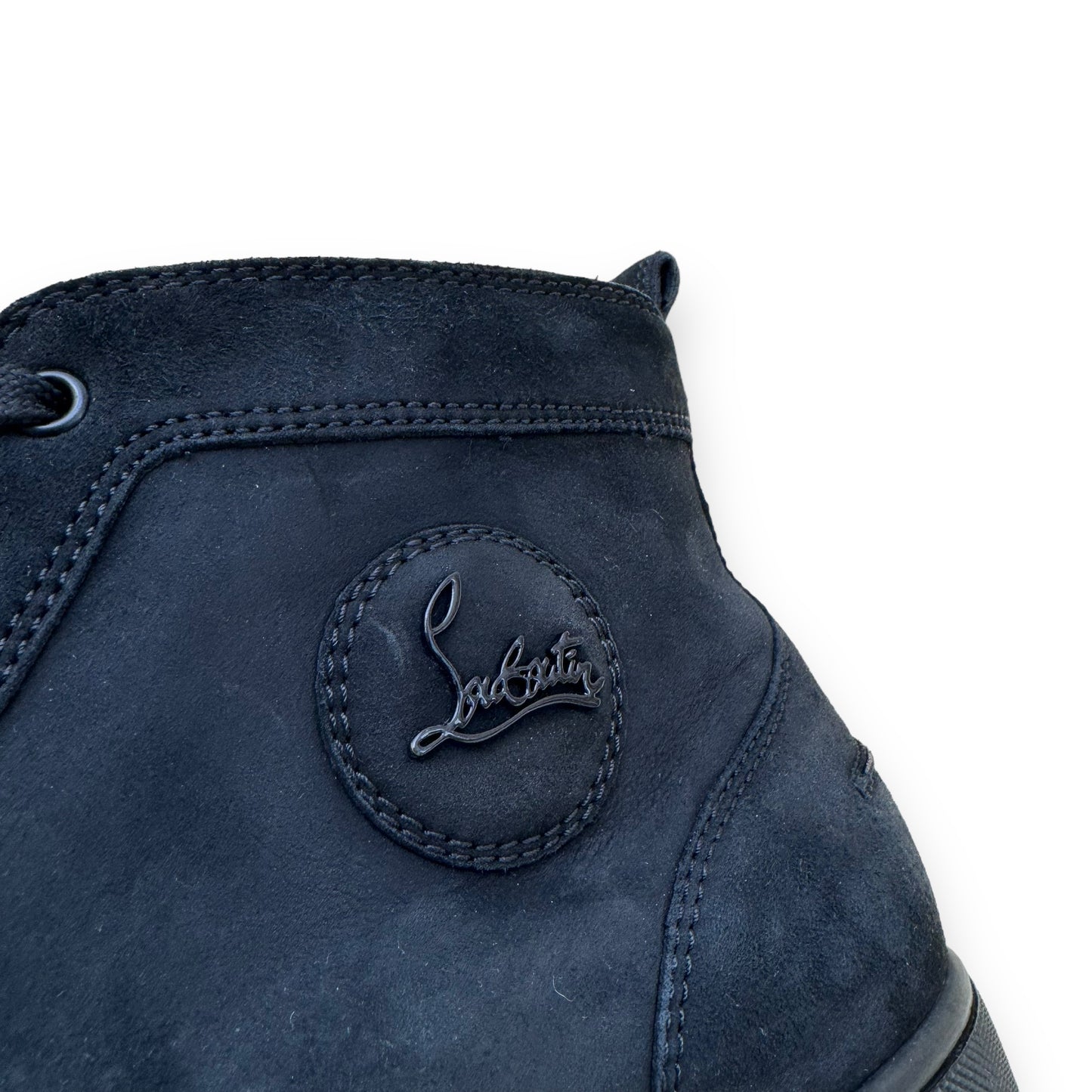 CHRISTIAN LOUBOUTIN SUEDE SPIKE SNEAKER BLACK UK11