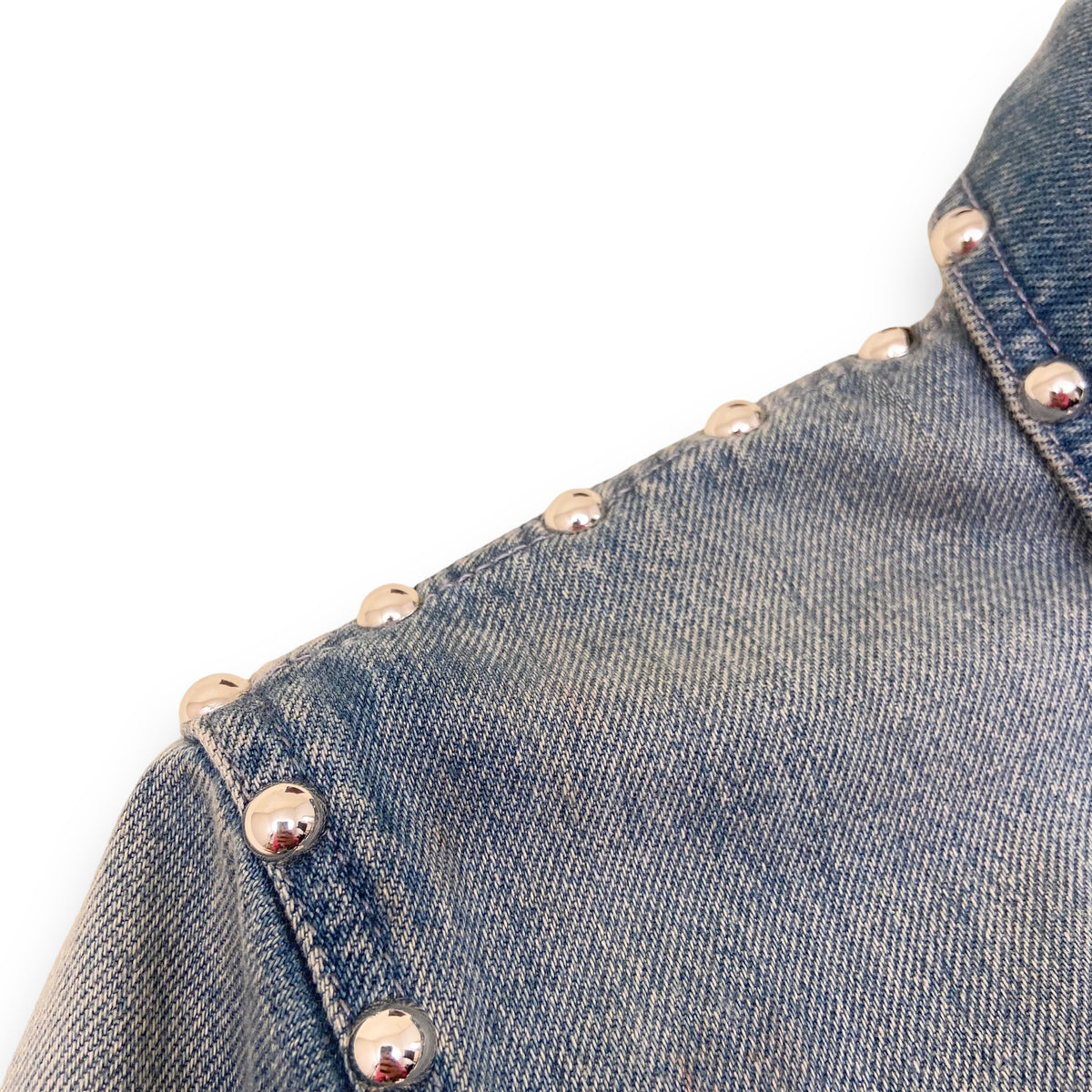 GIVENCHY STUDDED DENIM JACKET BLUE S