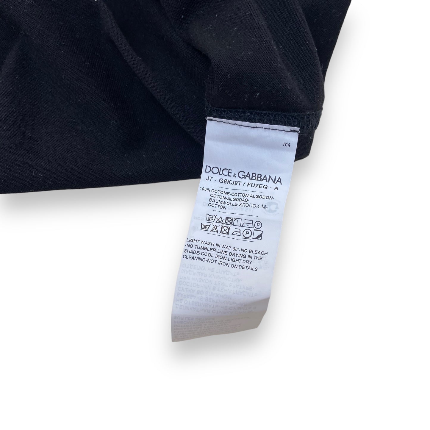 DOLCE & GABBANA T-SHIRT BLACK L