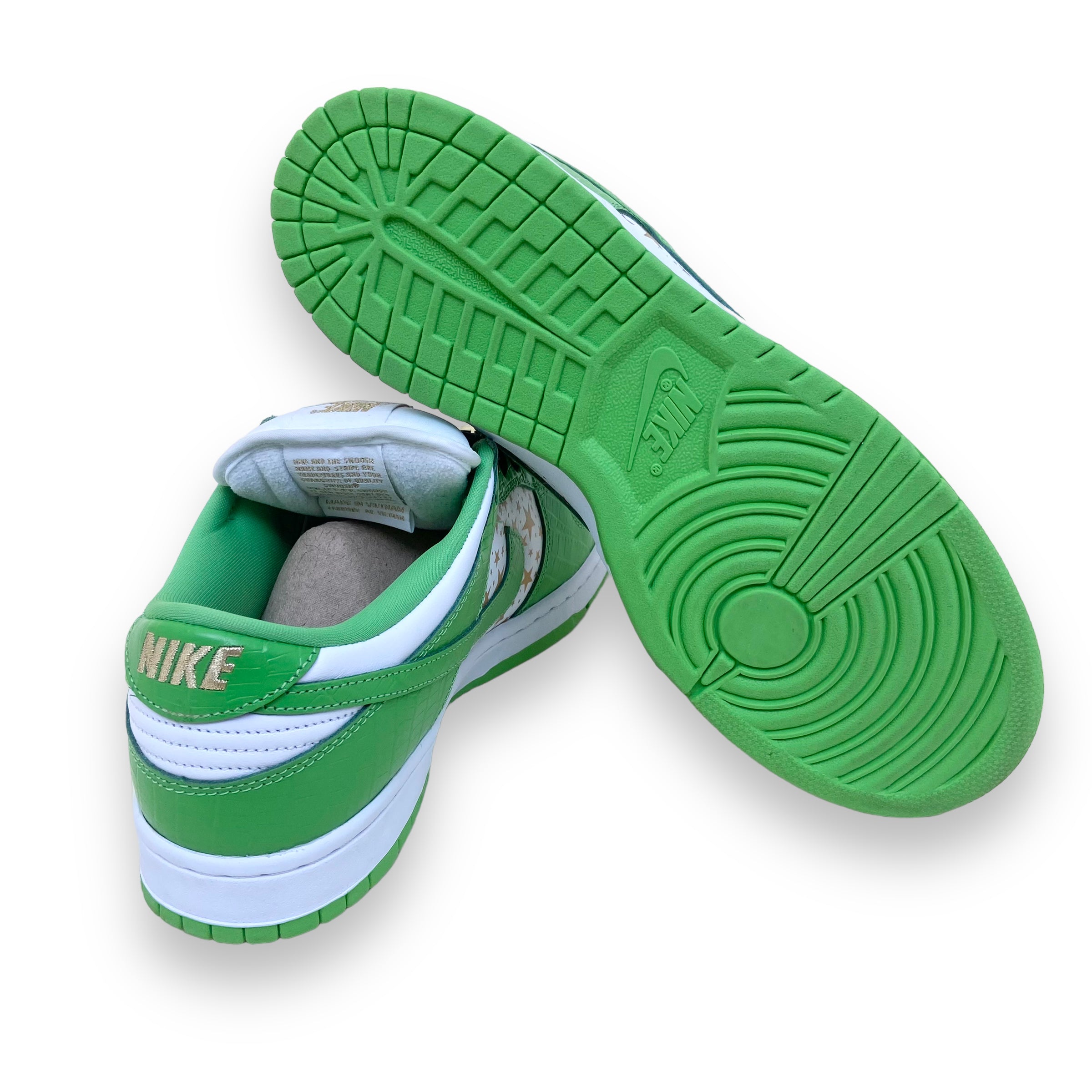 NIKE X SUPREME DUNK LOW STARS OG SB QS SNEAKERS ‘MEAN GREEN’ UK10