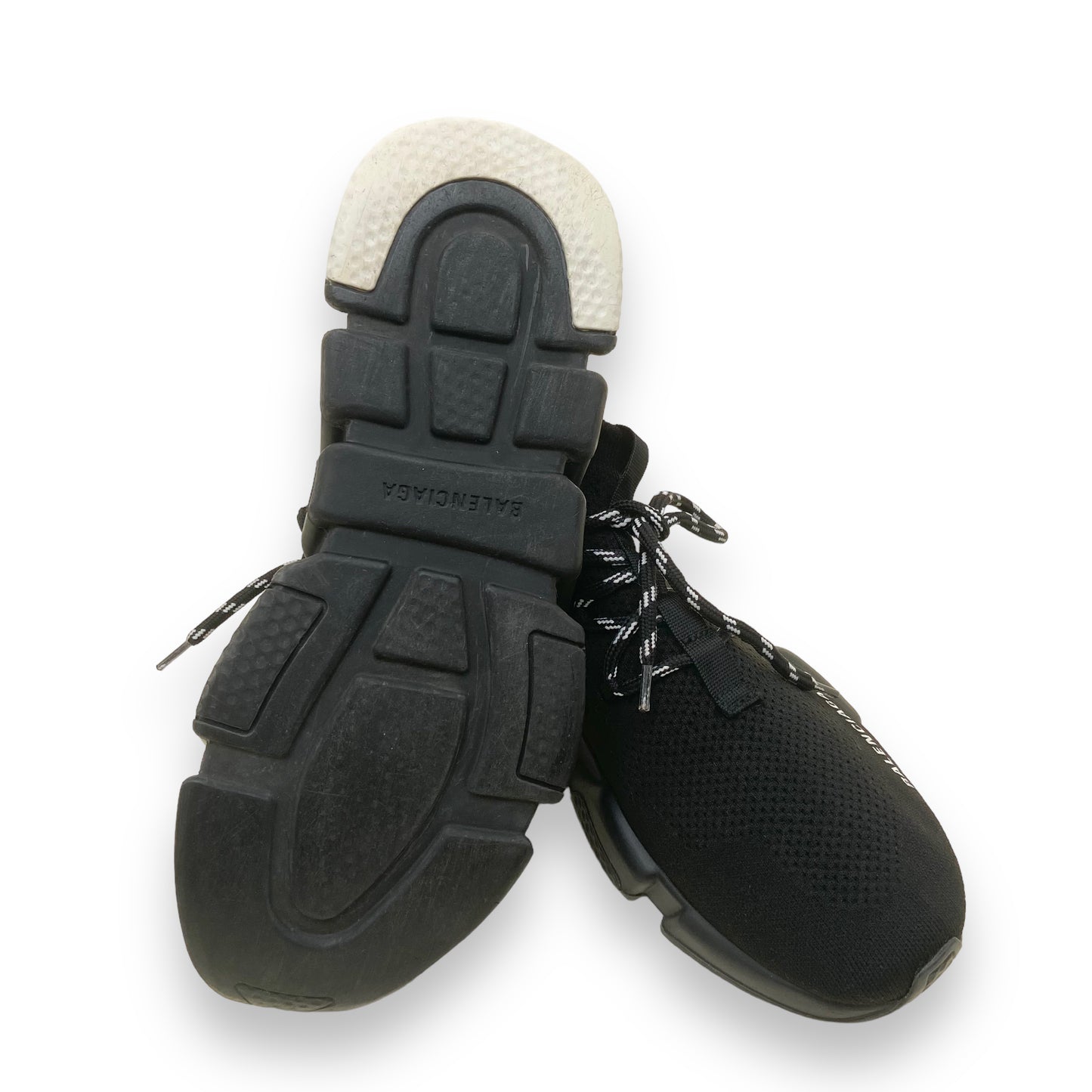BALENCIAGA SPEED LACE UP SNEAKERS BLACK / WHITE UK8
