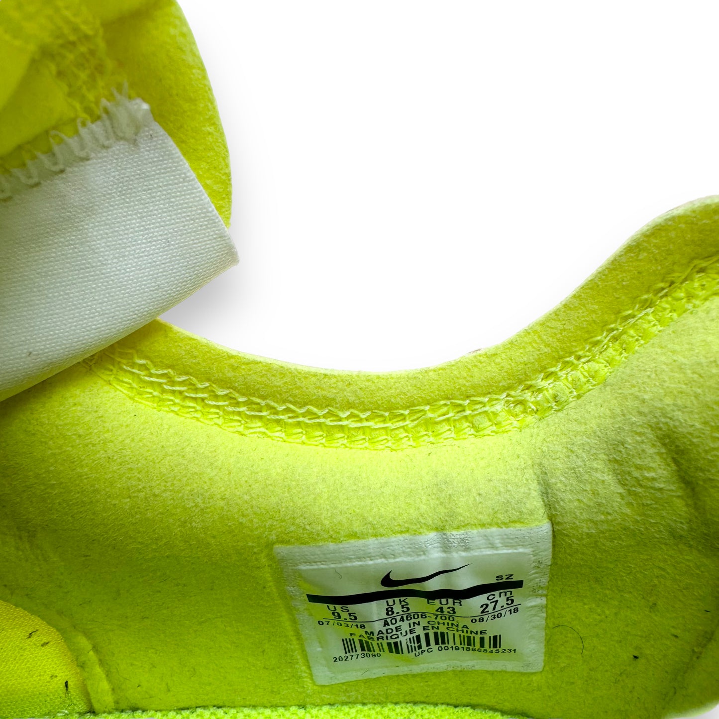 NIKE AIRFORCE 1 LOW X OFF-WHITE SNEAKERS VOLT UK8.5