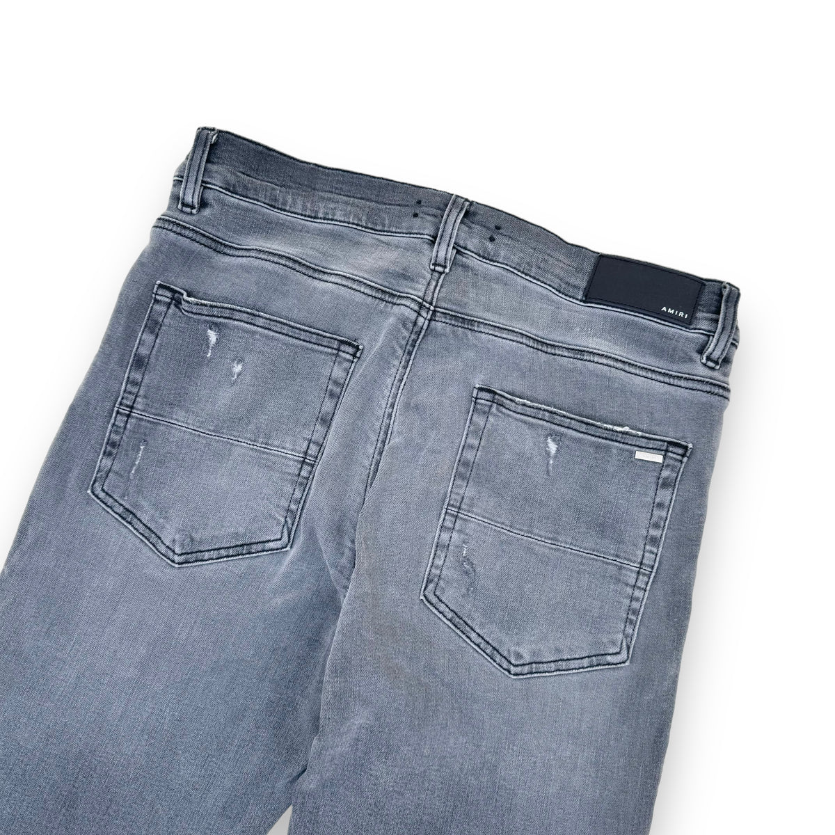 AMIRI DISTRESSED SKINNY DENIM JEANS GREY 34W