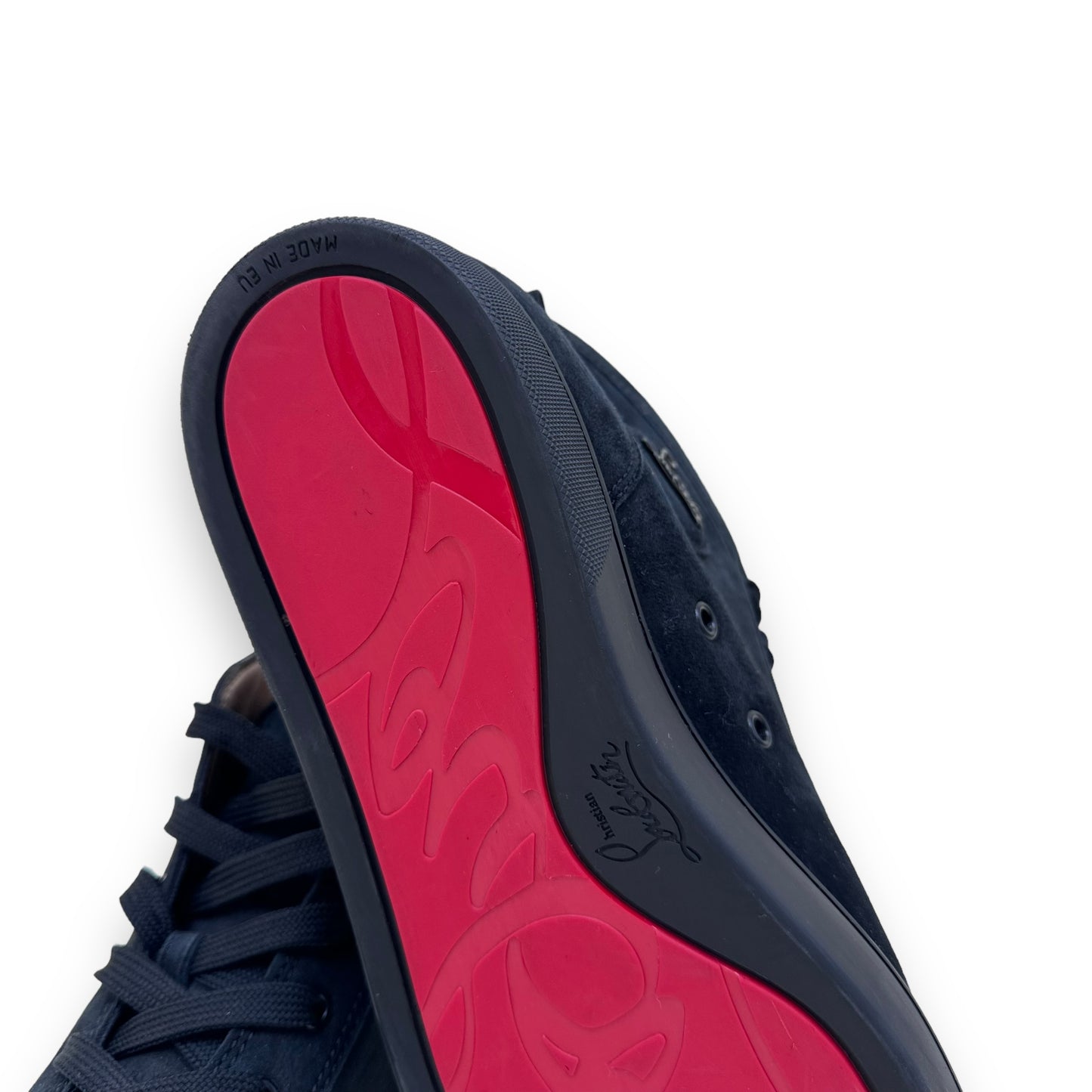 CHRISTIAN LOUBOUTIN SUEDE SPIKE SNEAKER BLACK UK11