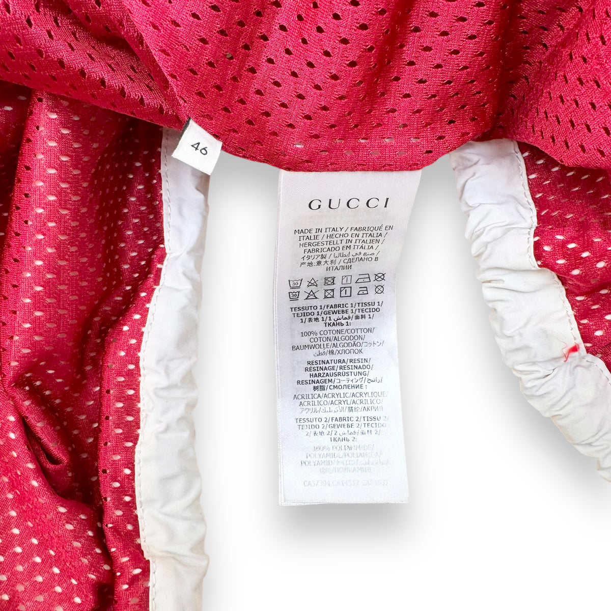 GUCCI COTTON CANVAS WINDBREAKER JACKET WHITE S