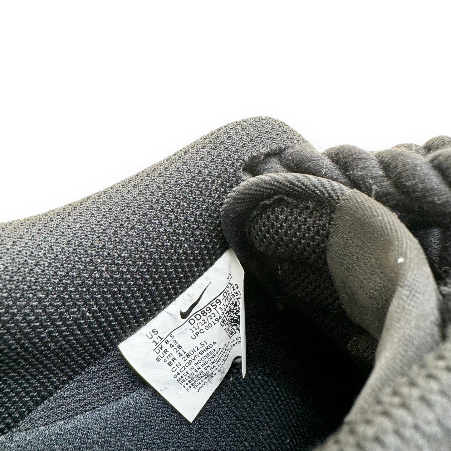 NIKE AF1 CUSTOMISED ROPE LACE SNEAKERS BLACK UK8.5