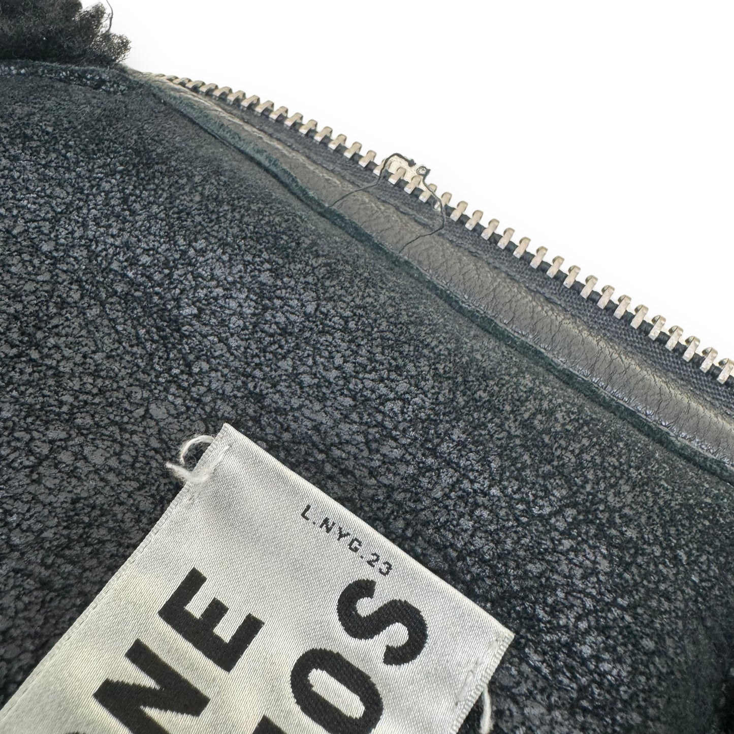 ACNE STUDIOS SHEARLING-LINED FULL-GRAIN LEATHER JACKET BLACK S