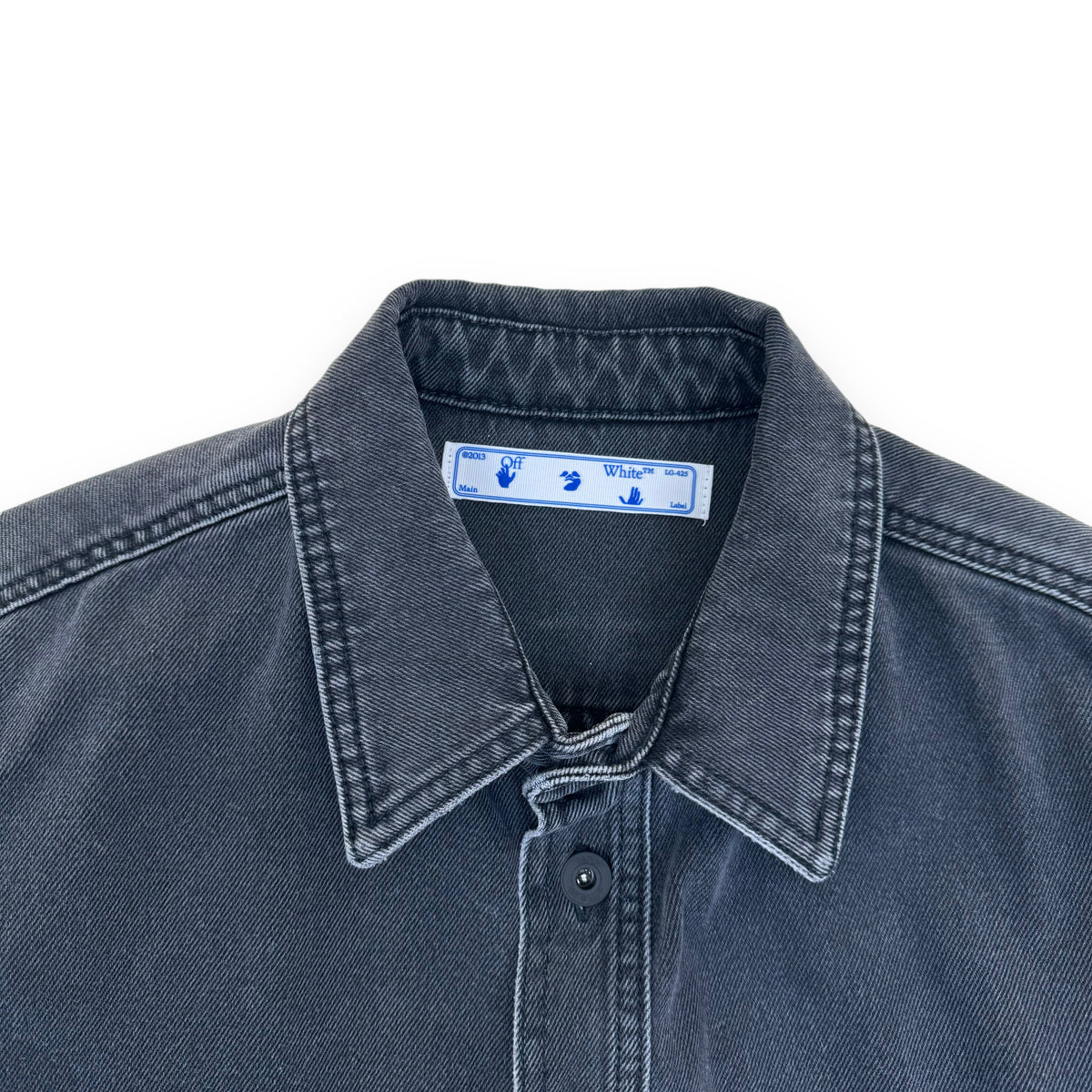 OFF-WHITE NEGATIVE MARK DENIM SHIRT GREY L