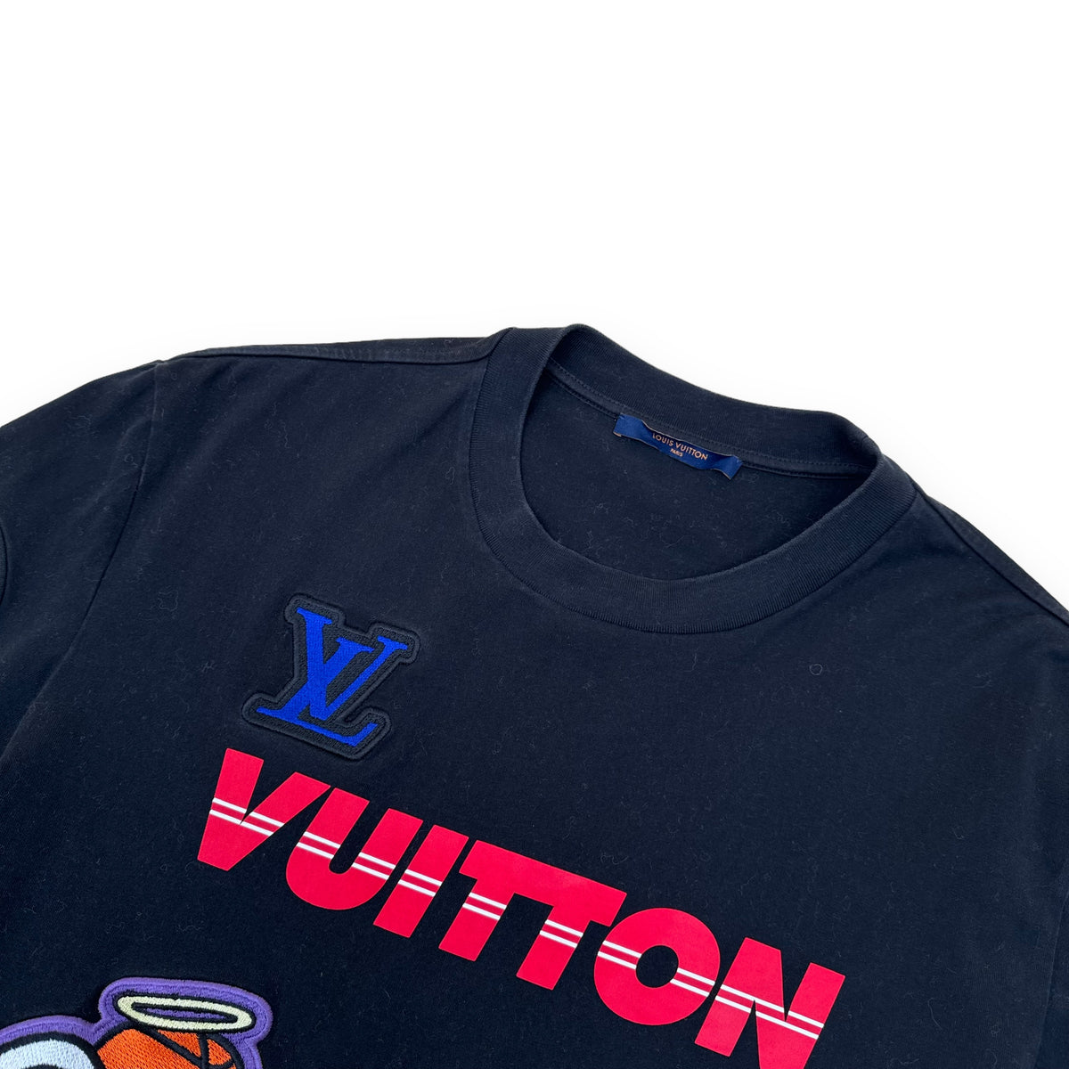 LOUIS VUITTON X NBA EMBROIDERED PATCH T-SHIRT BLACK L