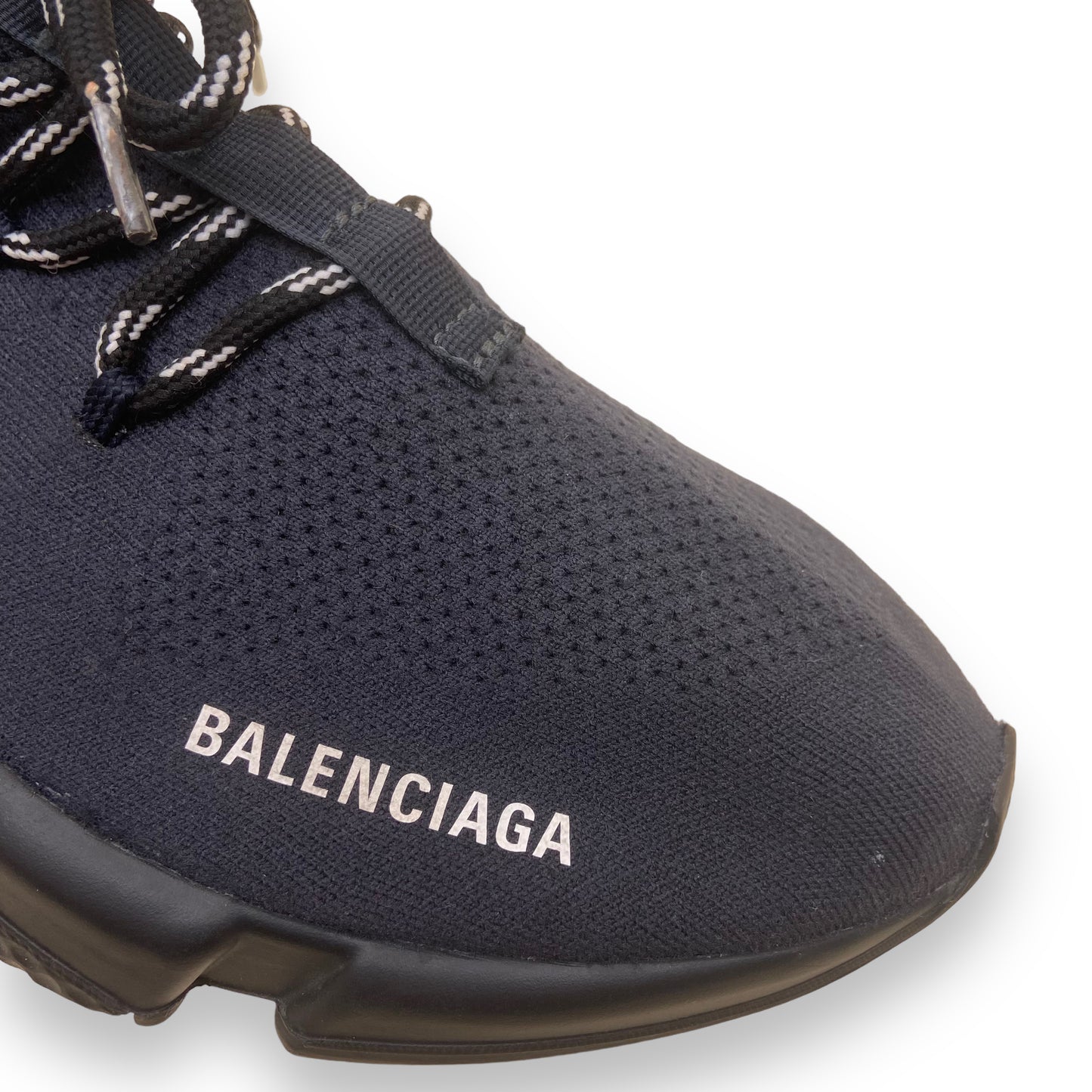 BALENCIAGA SPEED LACE UP SNEAKERS BLACK UK8