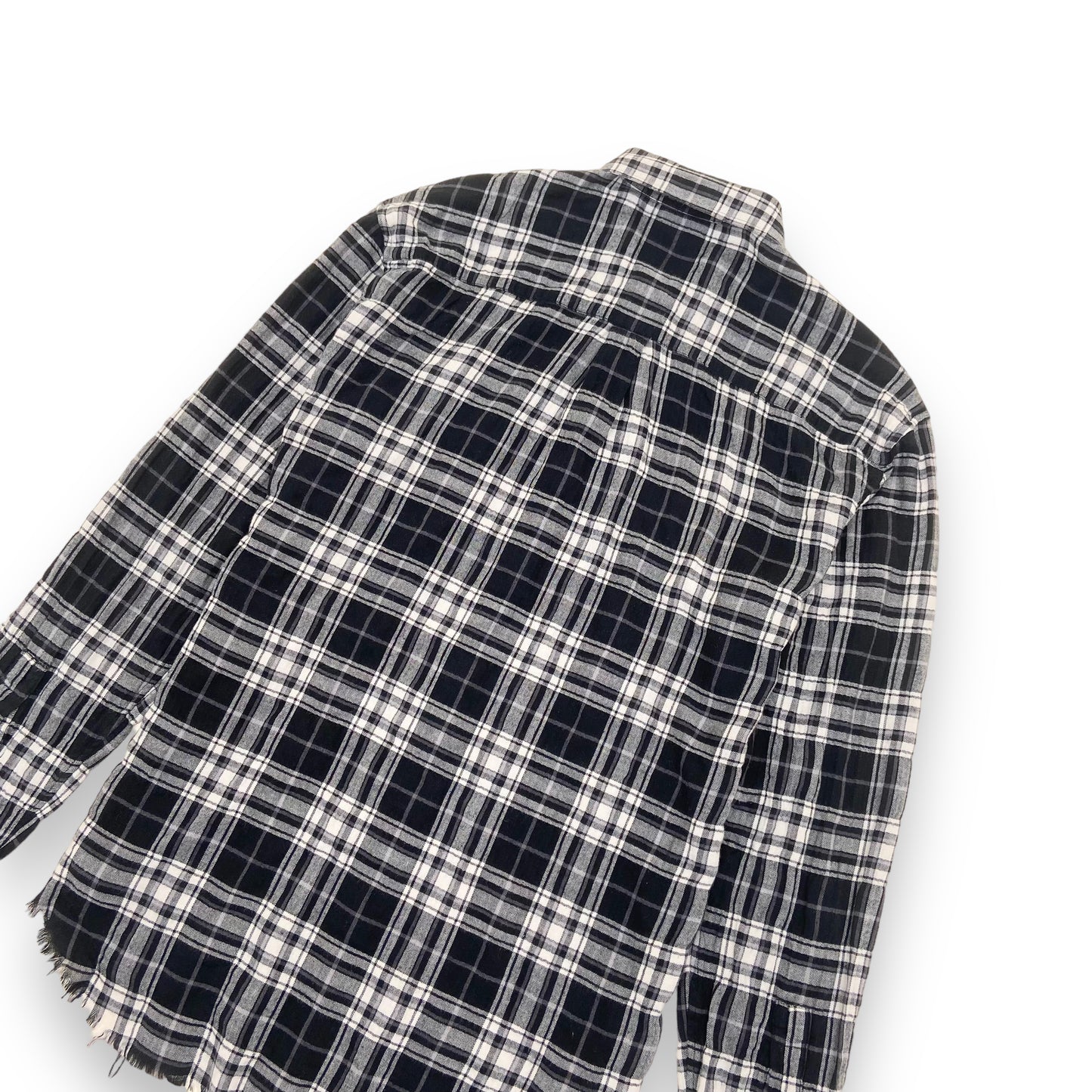 SAINT LAURENT CHECKED COTTON SHIRT BLACK / WHITE S