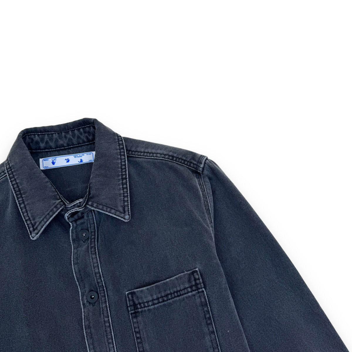 OFF-WHITE NEGATIVE MARK DENIM SHIRT GREY L