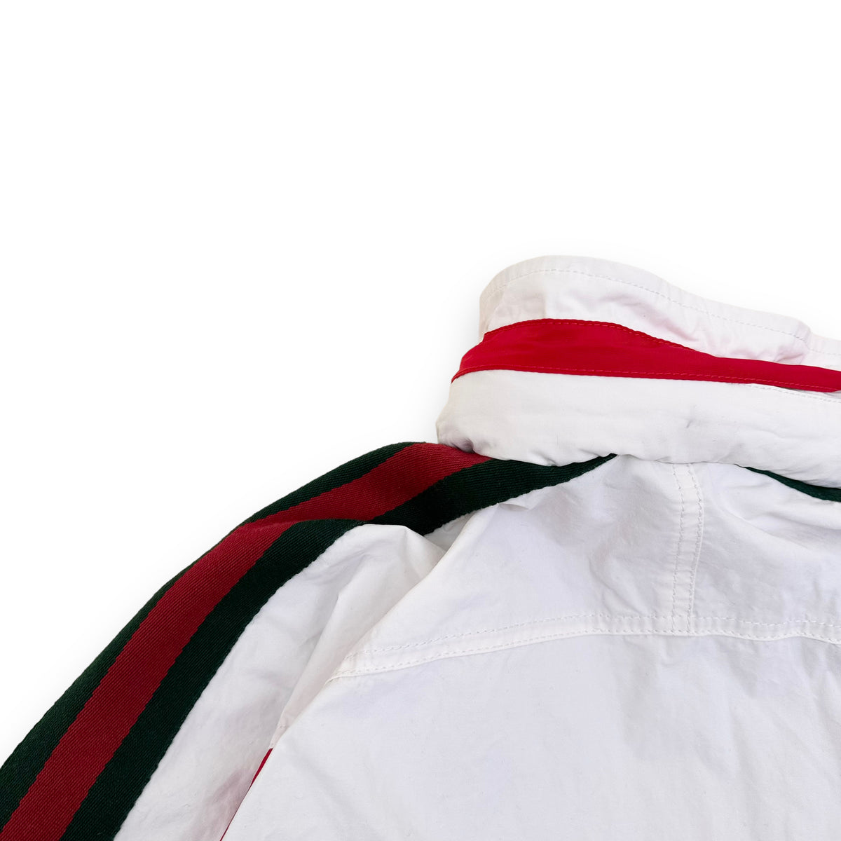 GUCCI COTTON CANVAS WINDBREAKER JACKET WHITE S