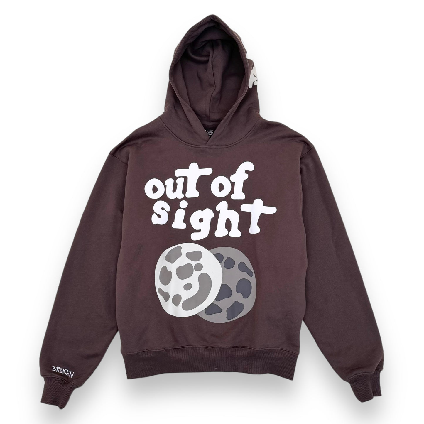 BROKEN PLANET OUT OF SIGHT COTTON HOODIE BROWN M