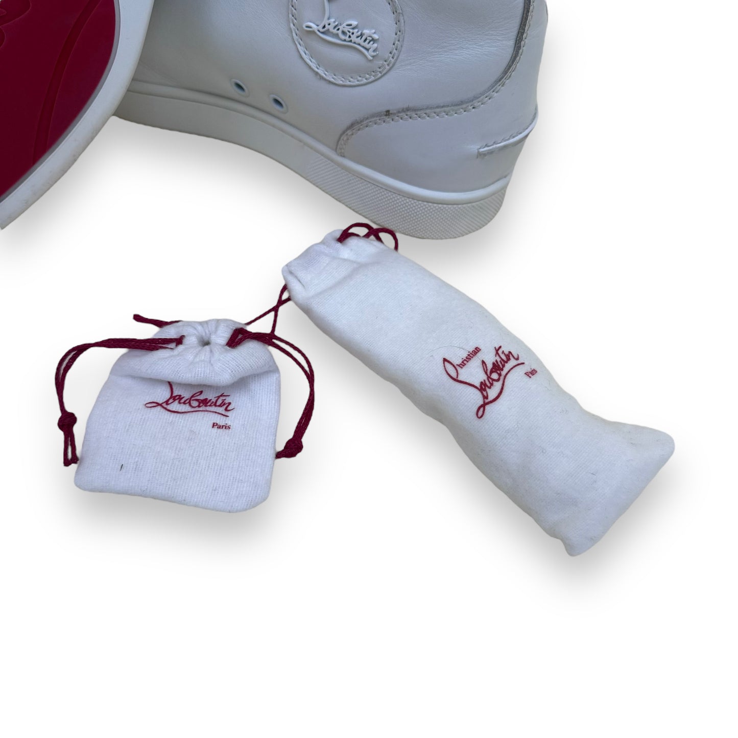 CHRISTIAN LOUBOUTIN HIGH TOP SNEAKERS WHITE UK6.5