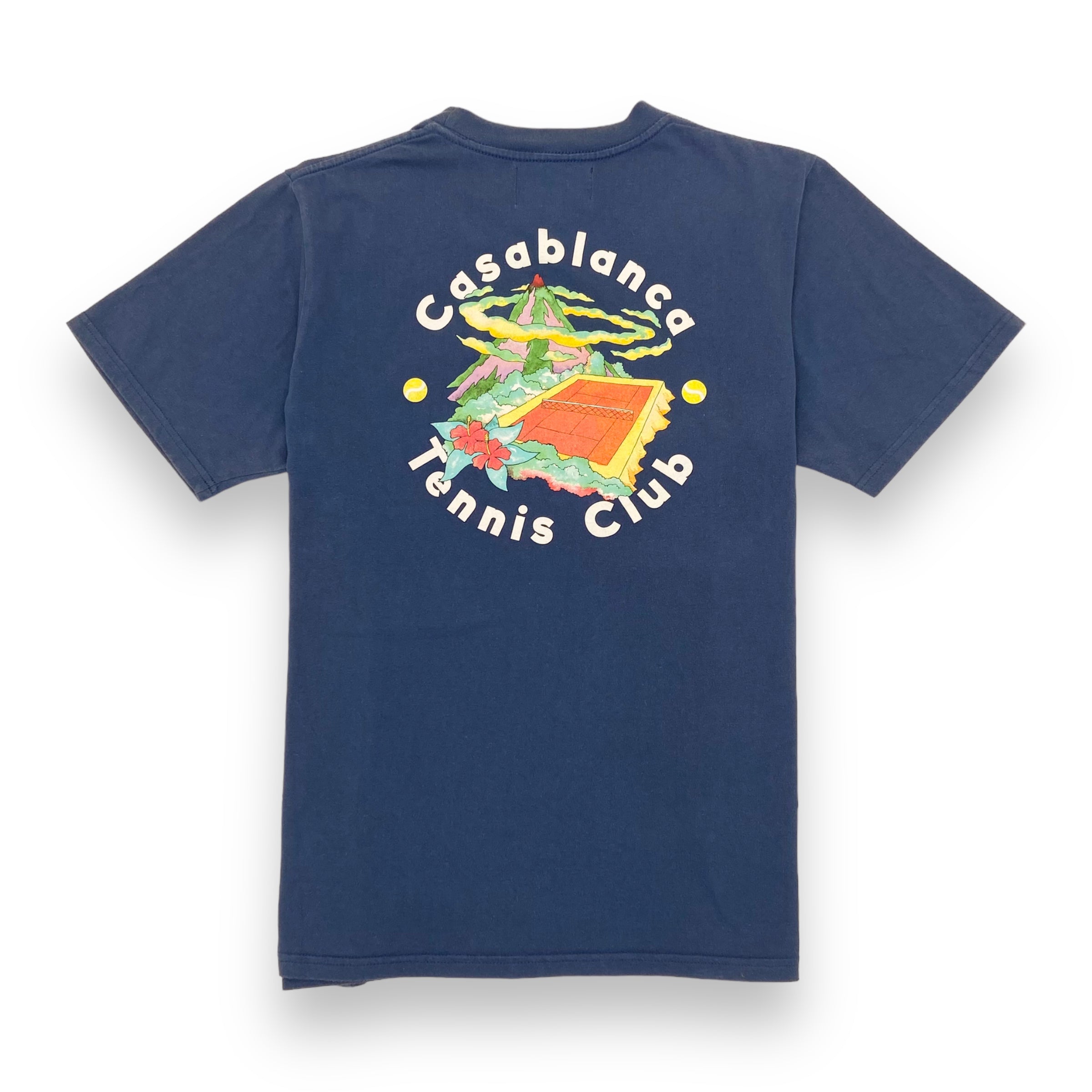 CASABLANCA TENNIS CLUB T-SHIRT NAVY L