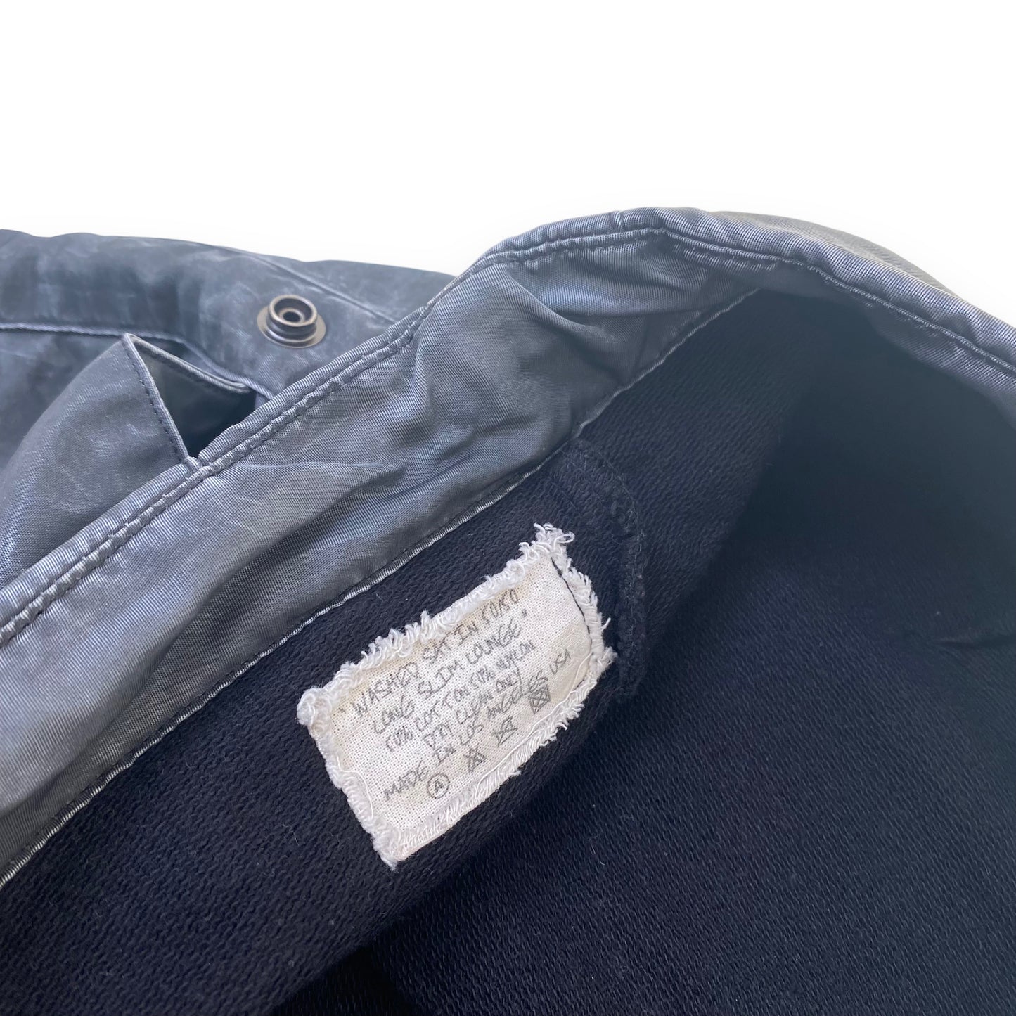 GREG LAUREN WASHED SATIN 50/50 SLIM LOUNGE TROUSERS BLACK M