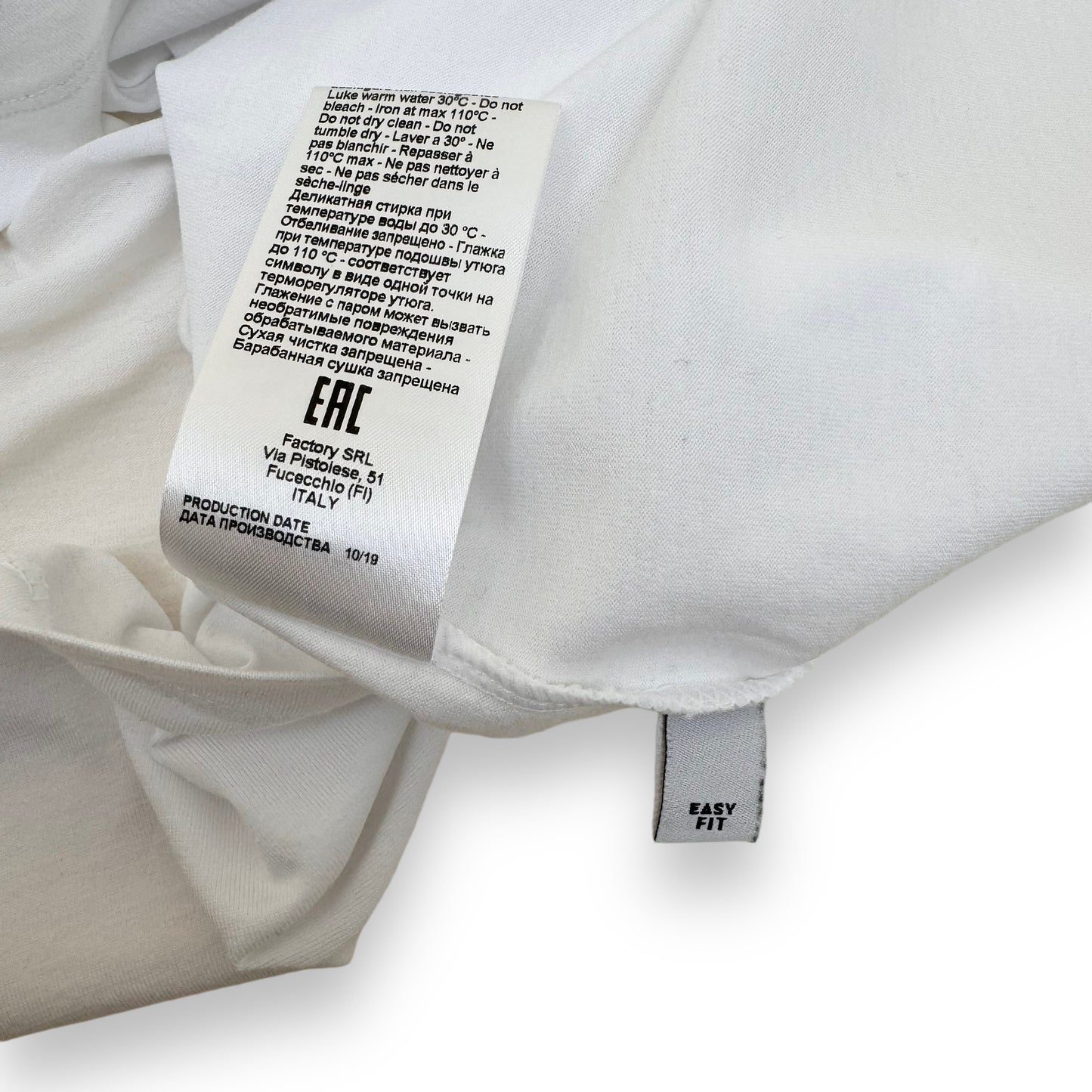 NEIL BARRETT COTTON ‘RAP CULES 2’ T-SHIRT WHITE L