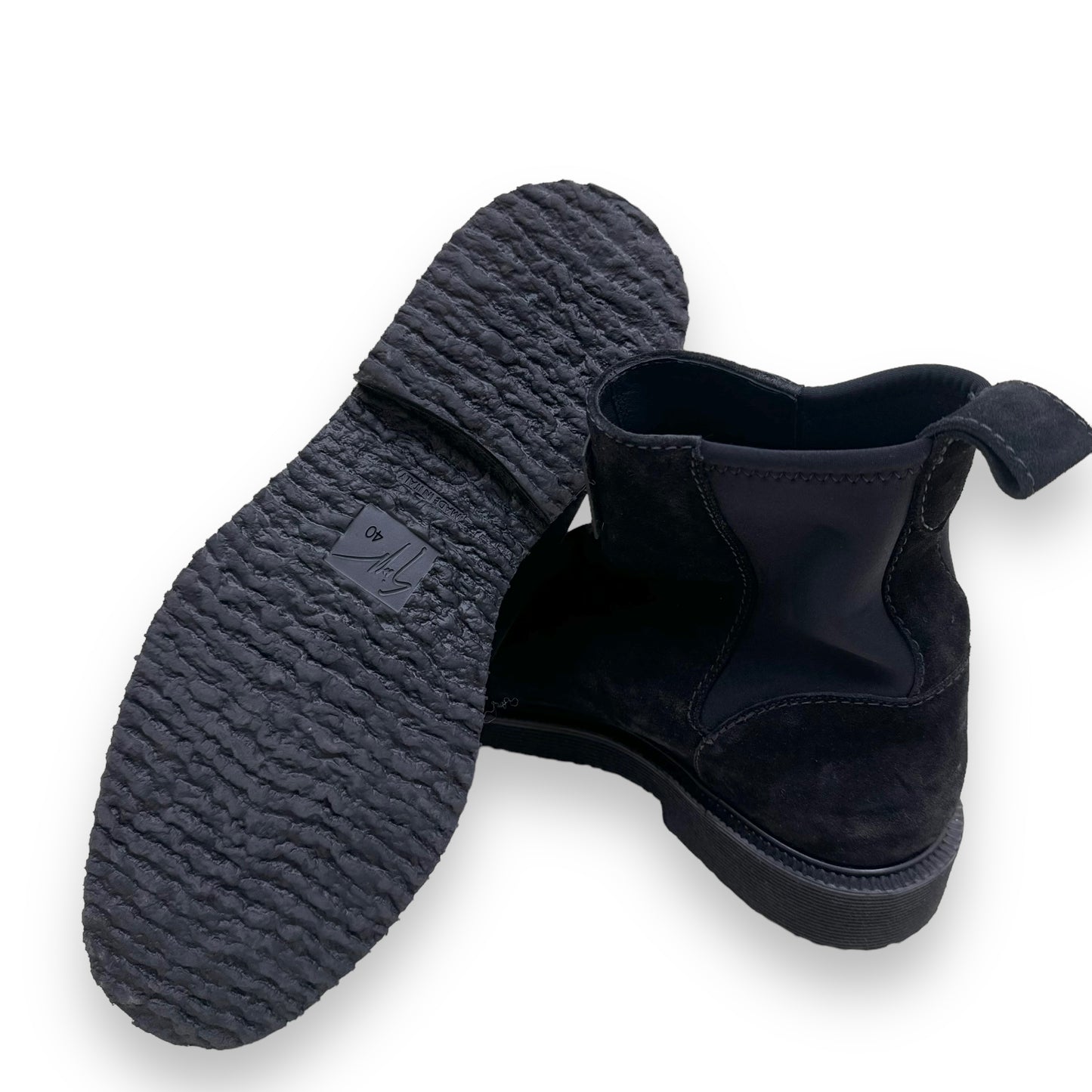 GIUSEPPE ZANOTTI SUEDE CHELSEA BOOTS BLACK UK6