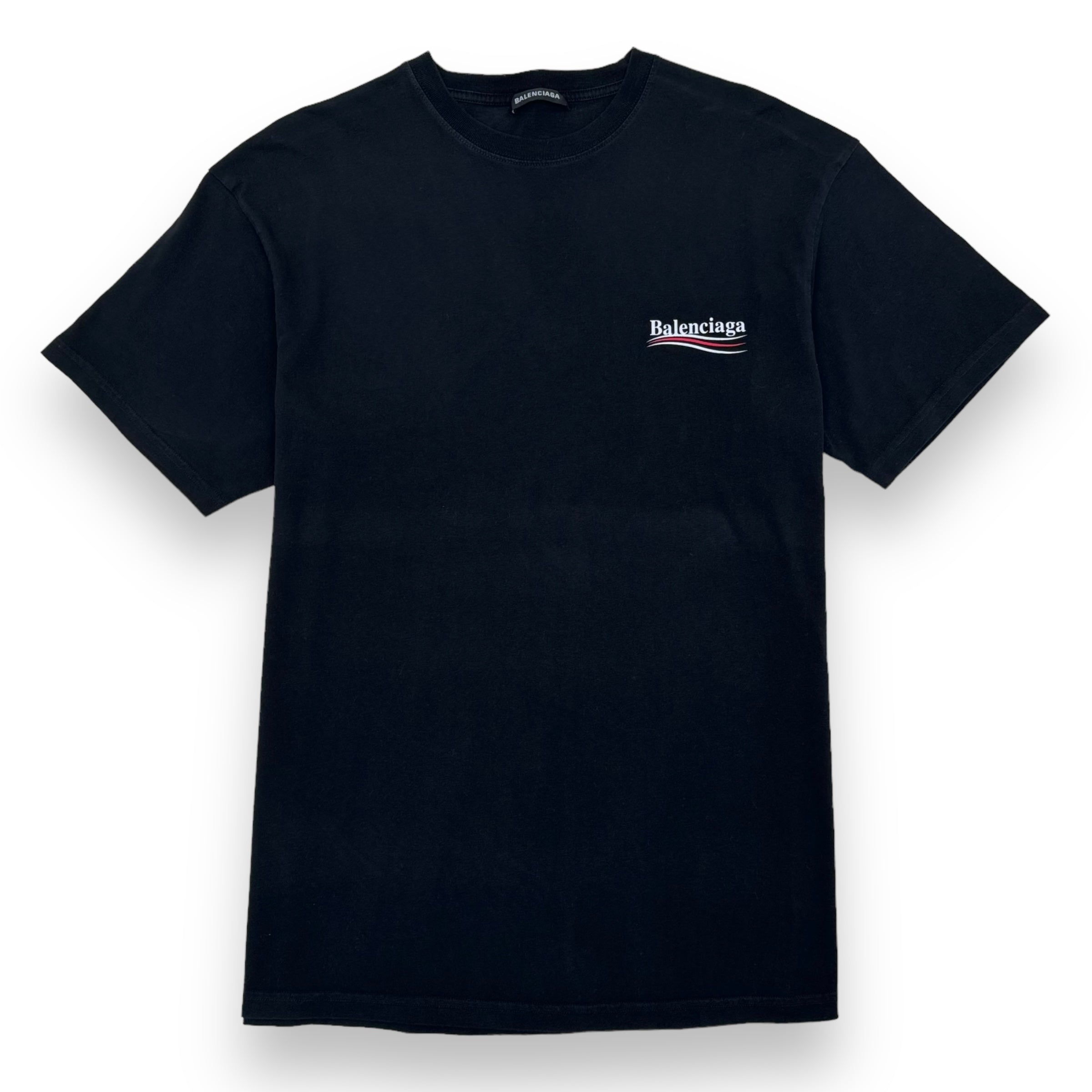 BALENCIAGA POLITICAL LOGO T-SHIRT BLACK M
