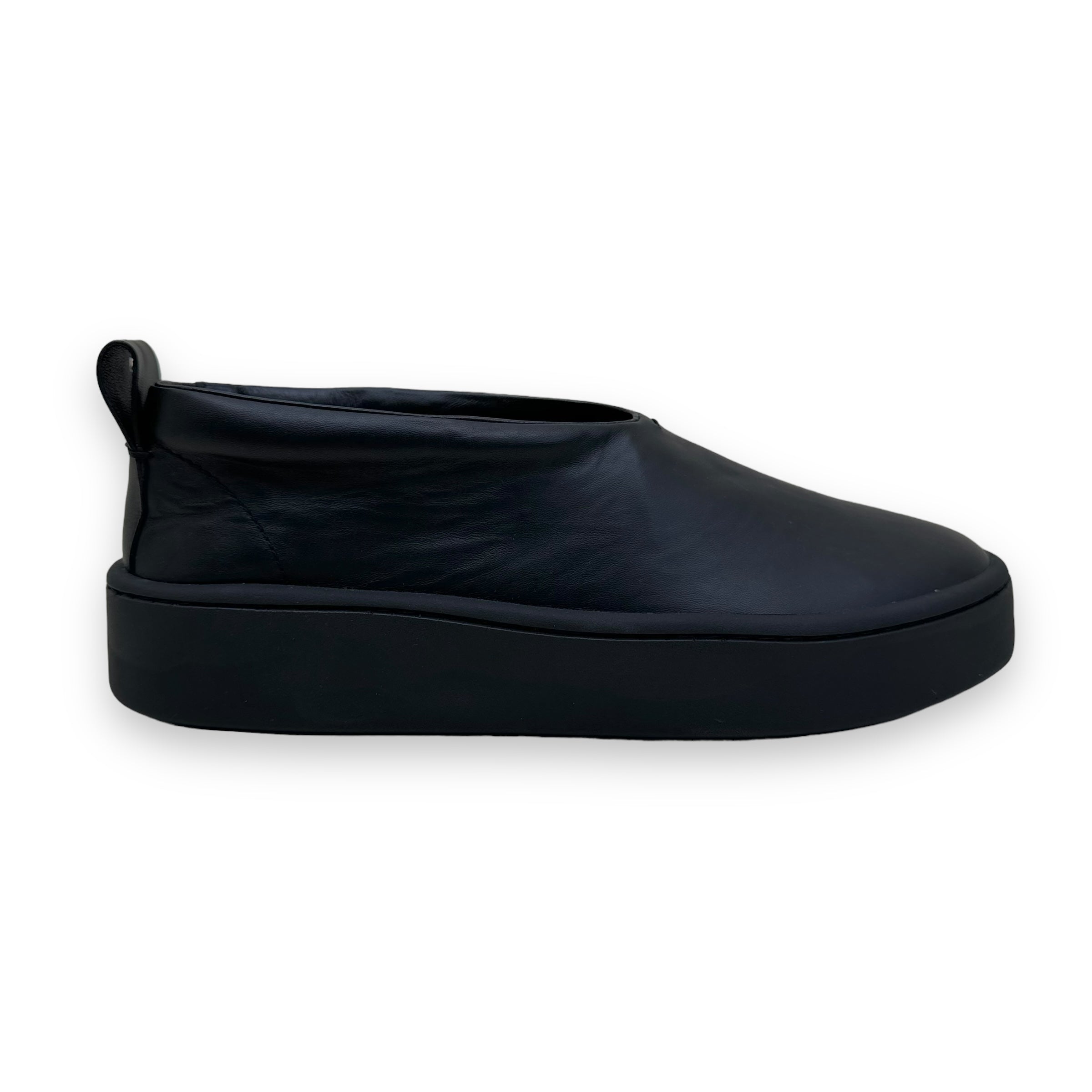 JIL SANDER SLIP ON LEATHER PLATFORM SNEAKER BLACK UK10