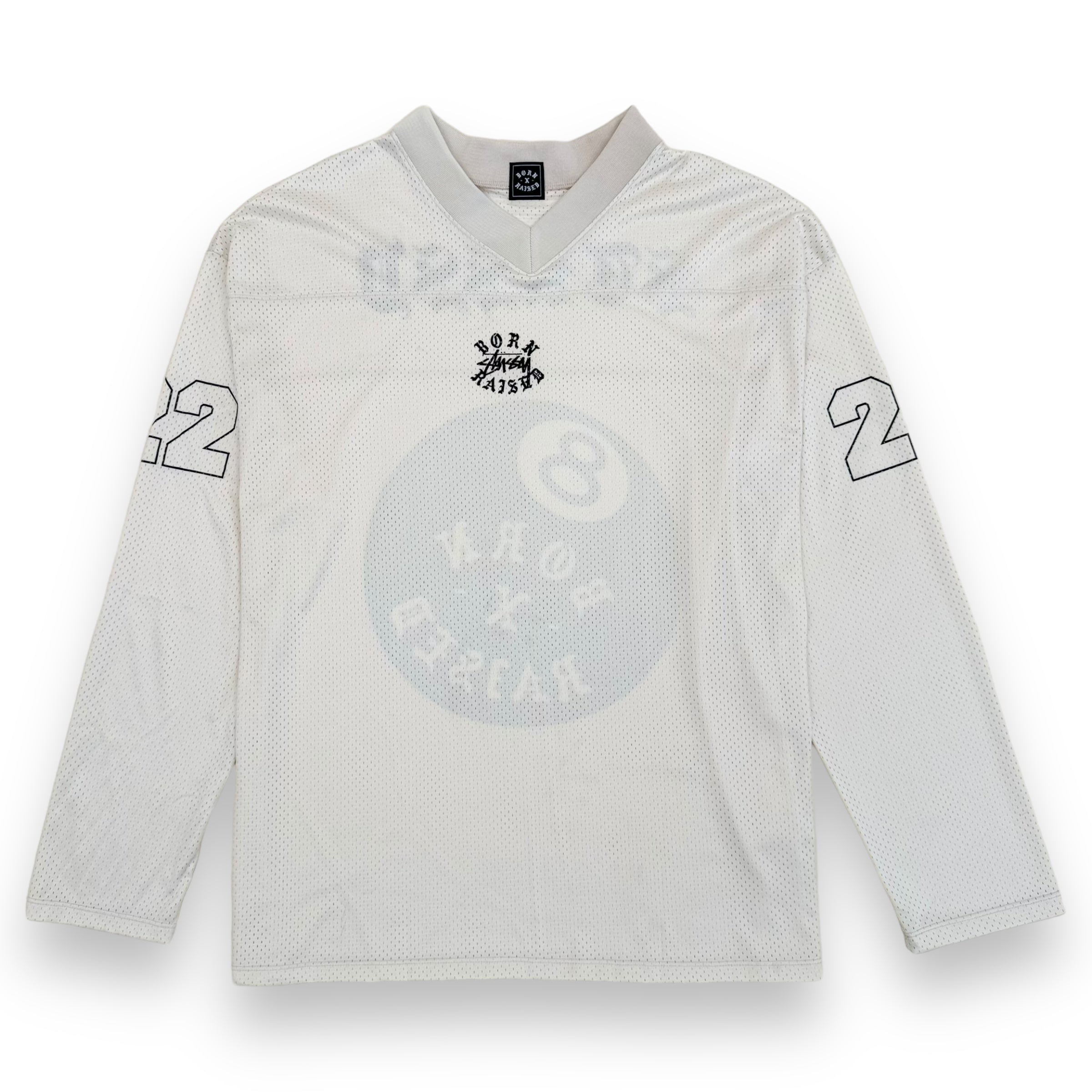 BORN X RAISED X STÜSSY C&C FOOTBALL JERSEY CREAM XXL
