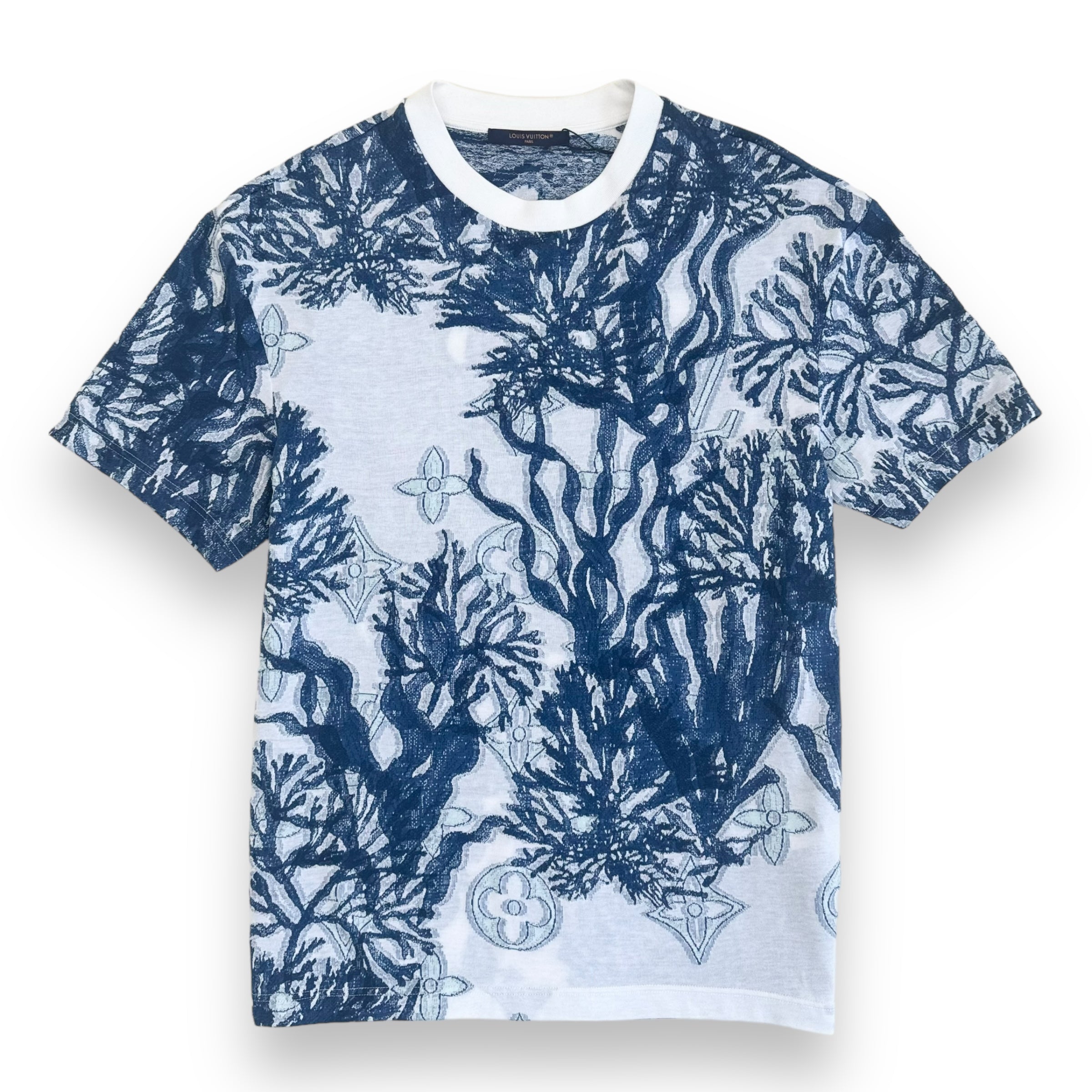 LOUIS VUITTON GRAPHIC COTTON SHORT-SLEEVE T-SHIRT LUXURY BLUE L
